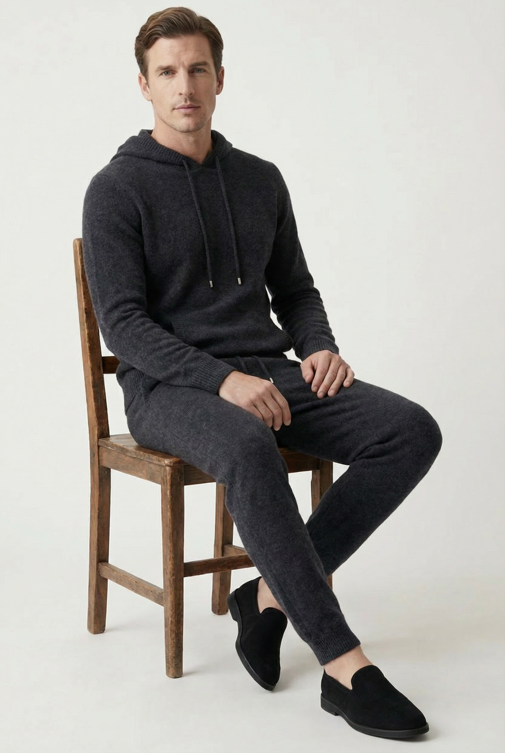 Pure Cashmere Leisure Set – Charcoal