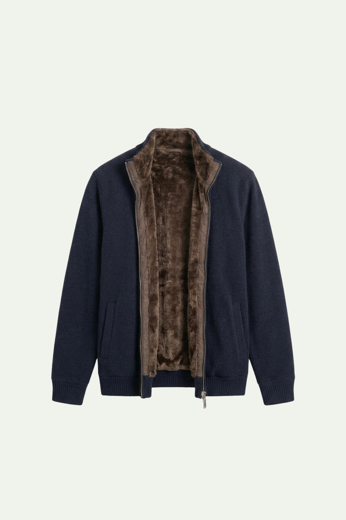 Full Fur lined Cardigan | Navy