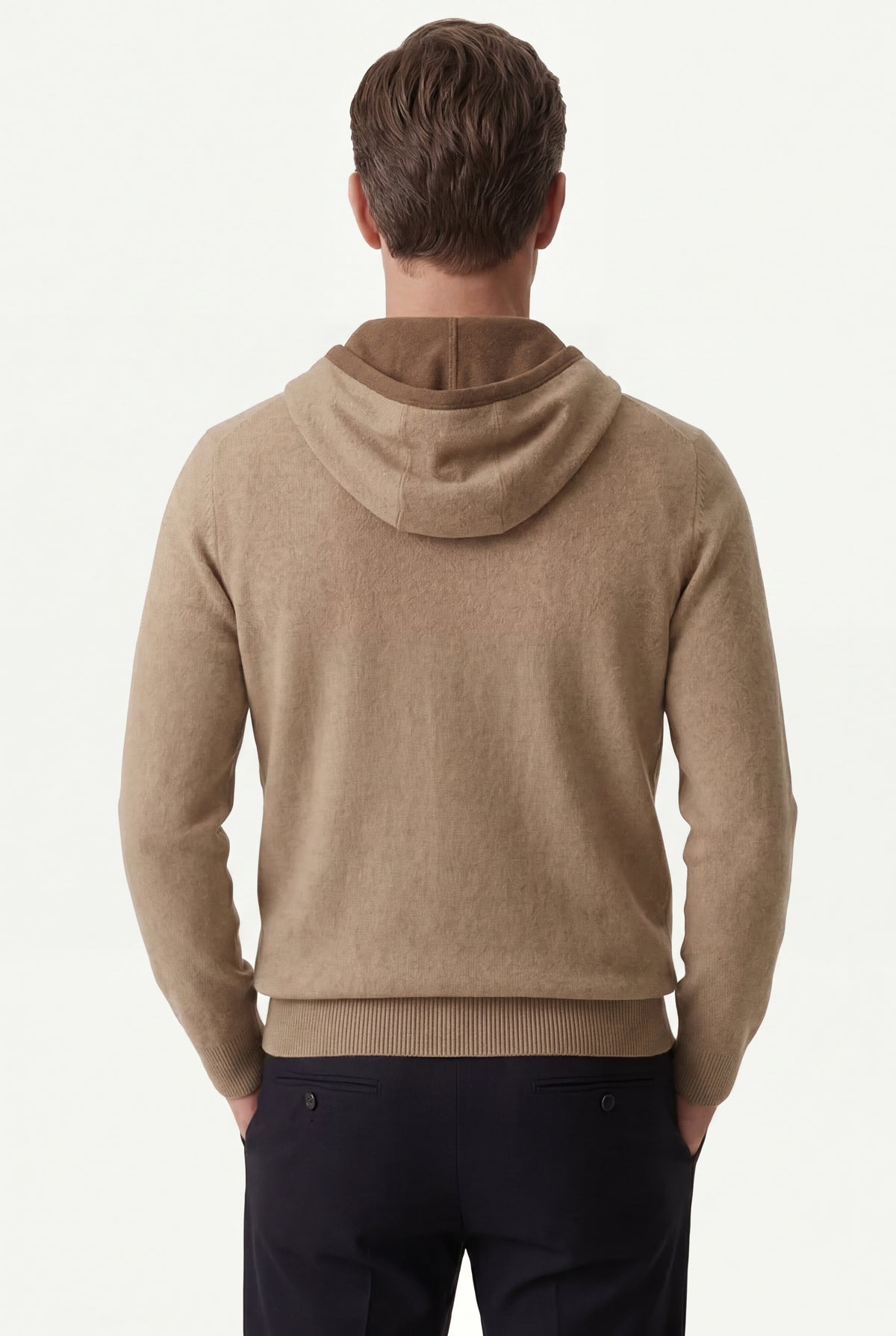 Cashmere Hooded Cardigan Brown