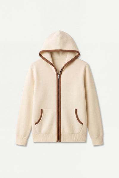 Cashmere Hooded Cardigan Cream