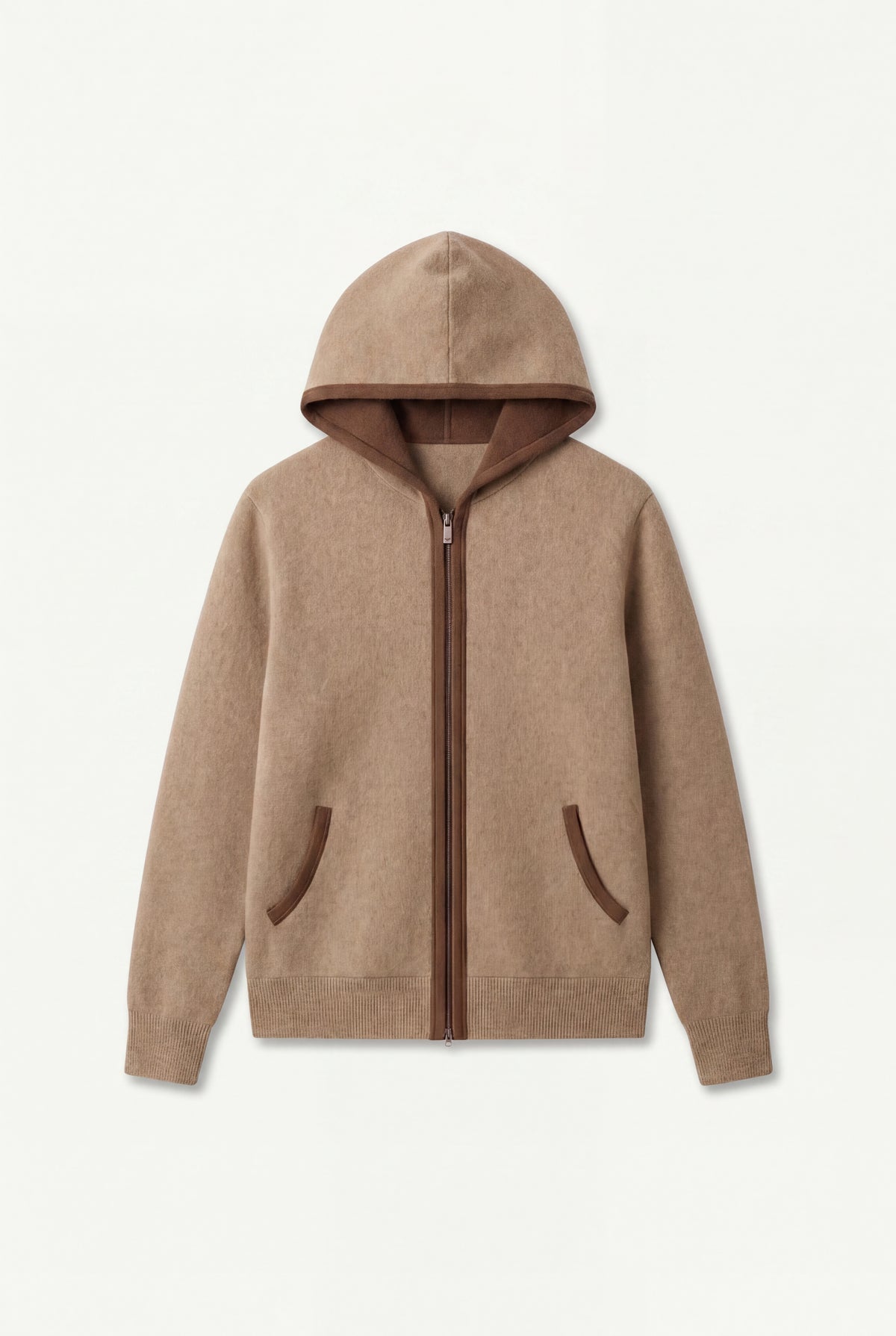 Cashmere Hooded Cardigan Brown