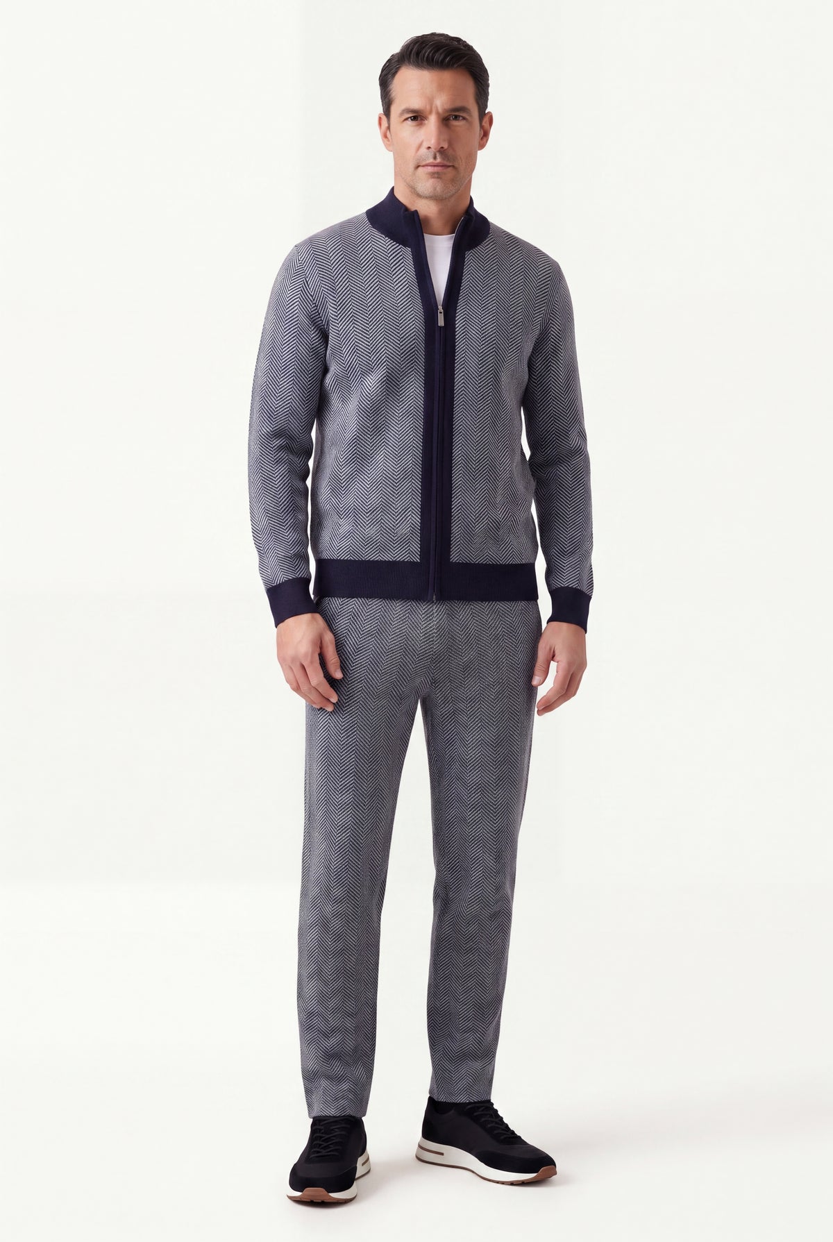Mirsino Cashmere Zip Set Navy