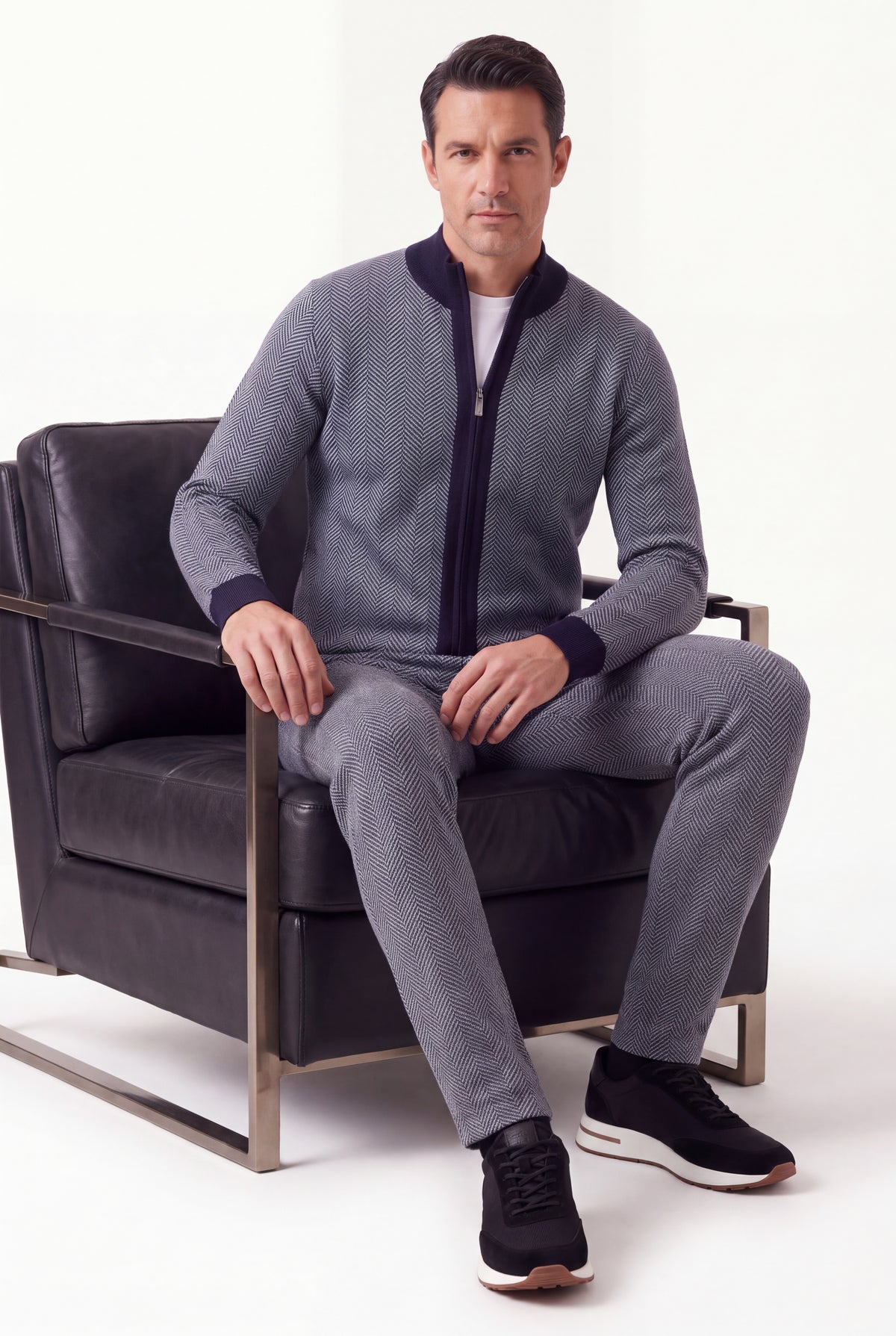 Mirsino Cashmere Zip Set Navy