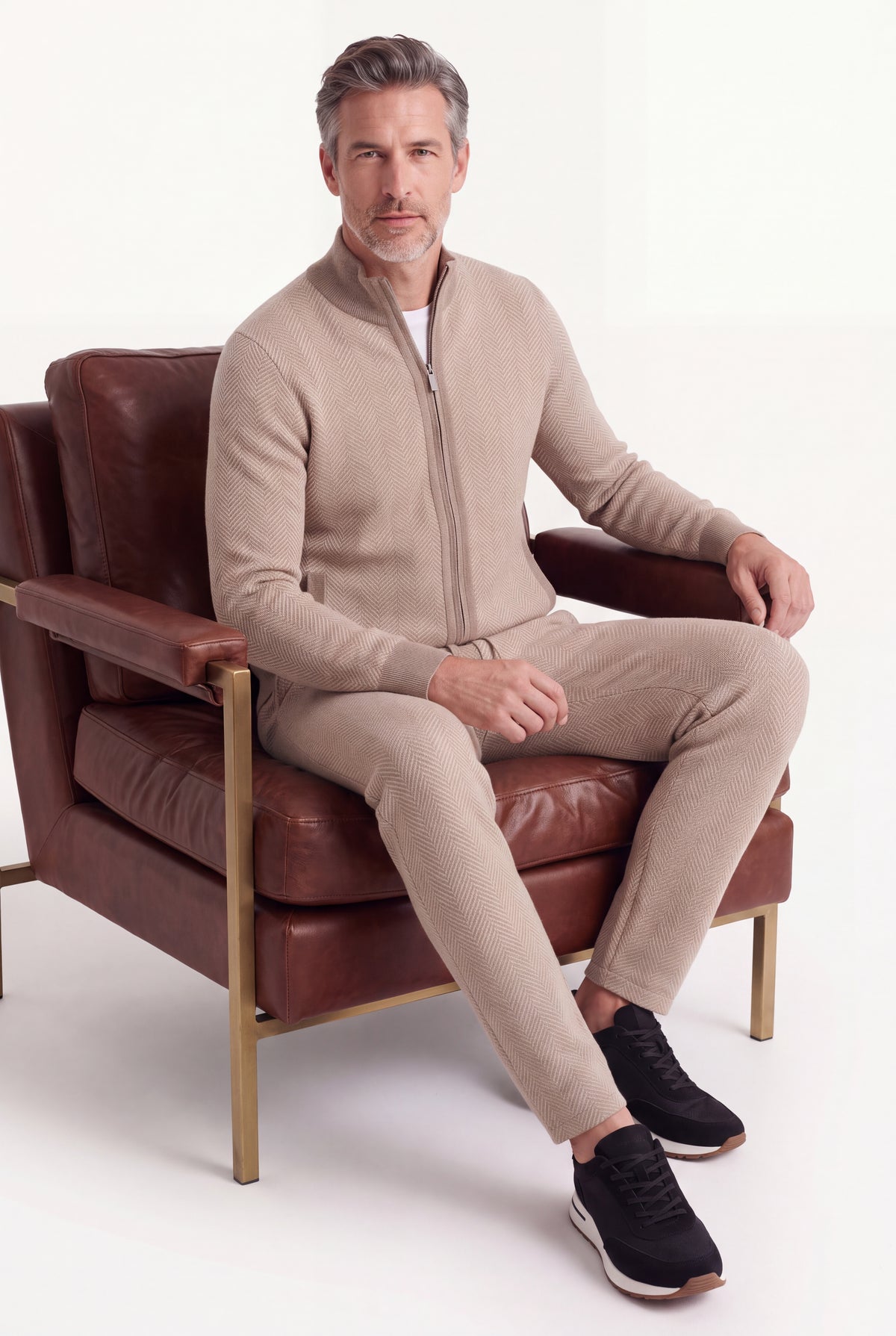 Mirsino Zip Set Camel Pure Cashmere