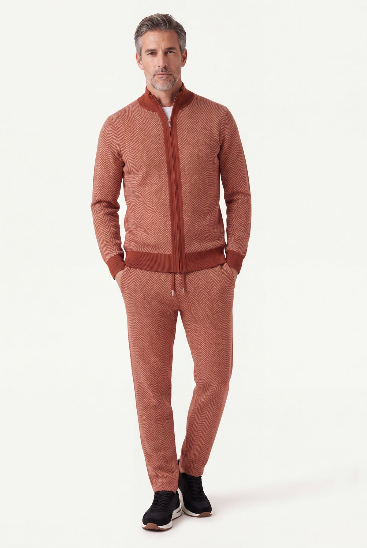 Mirsino Cashmere Zip Set Orange