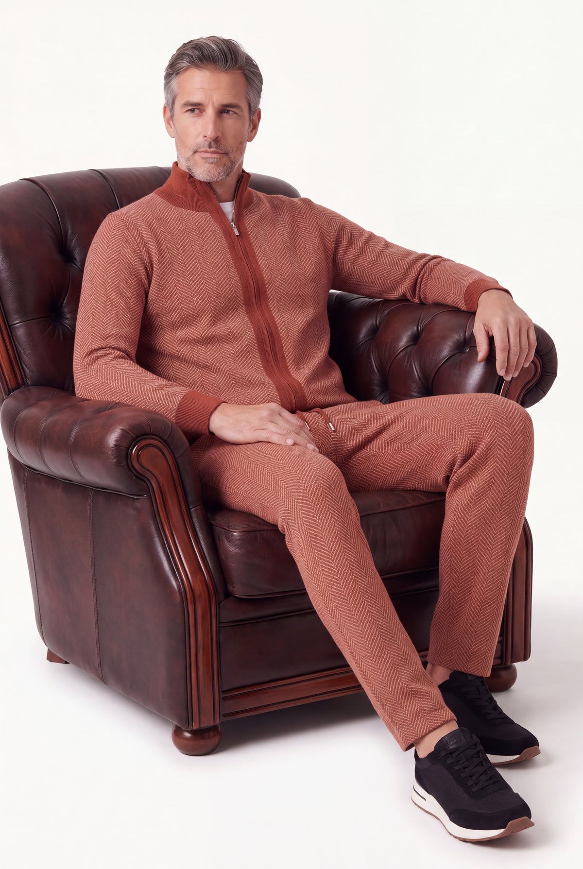 Mirsino Cashmere Zip Set Orange