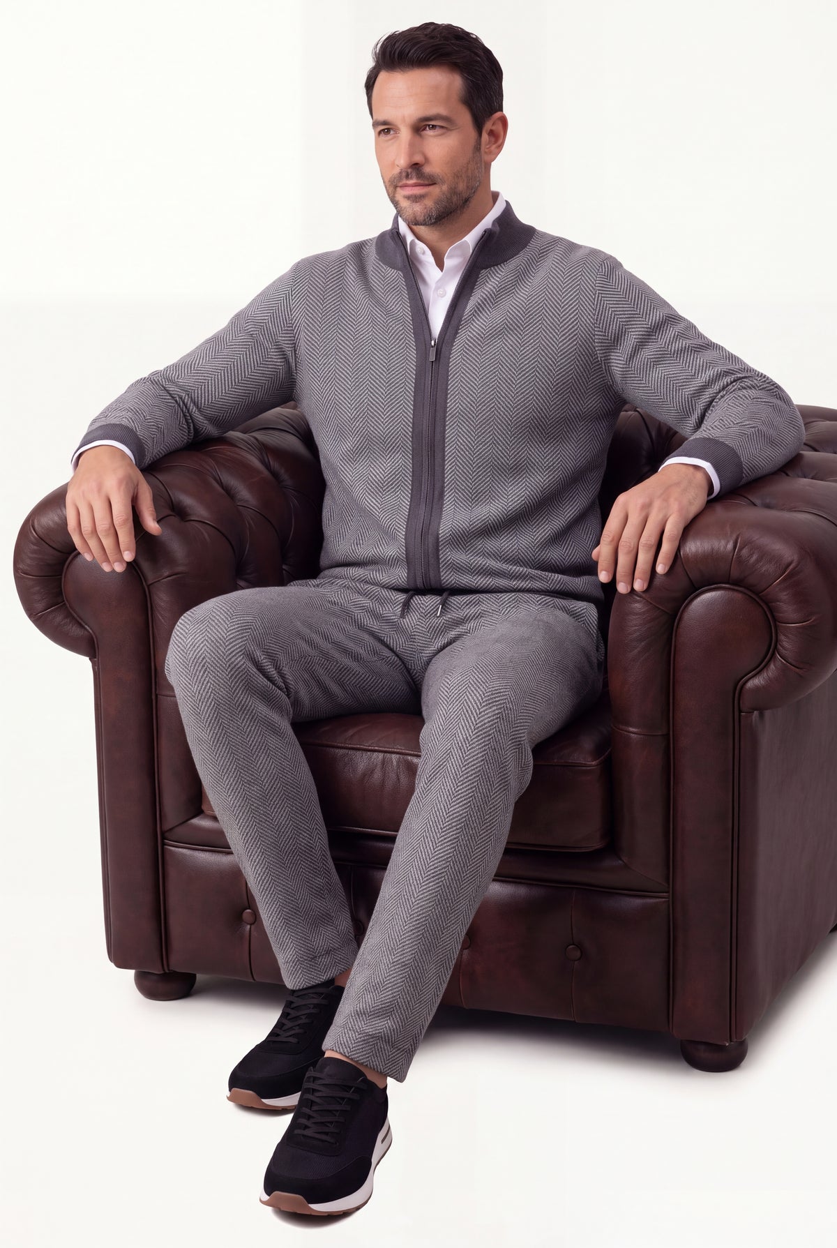 Mirsino Cashmere Zip Set Grey
