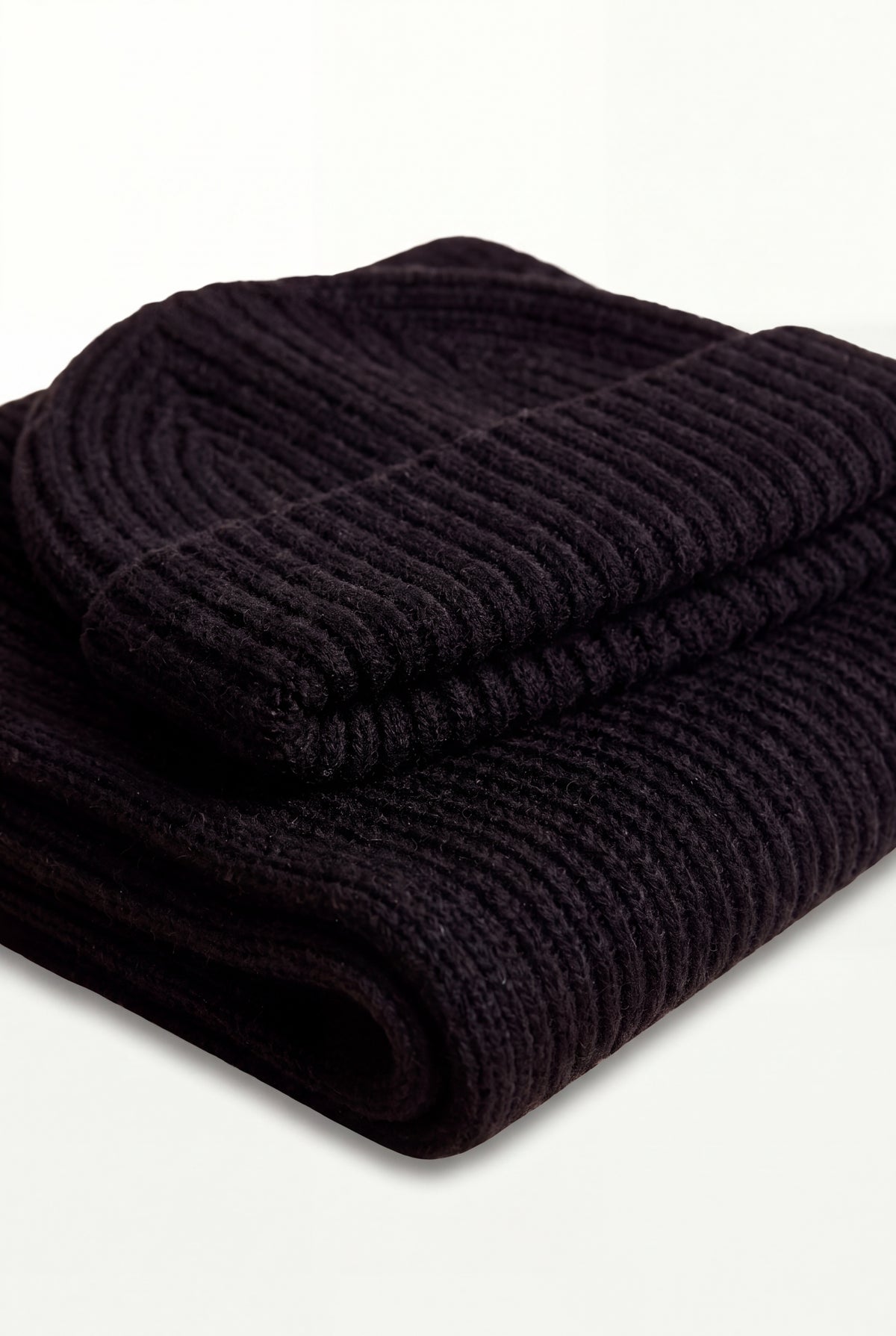 Black Merino Wool Winter Set