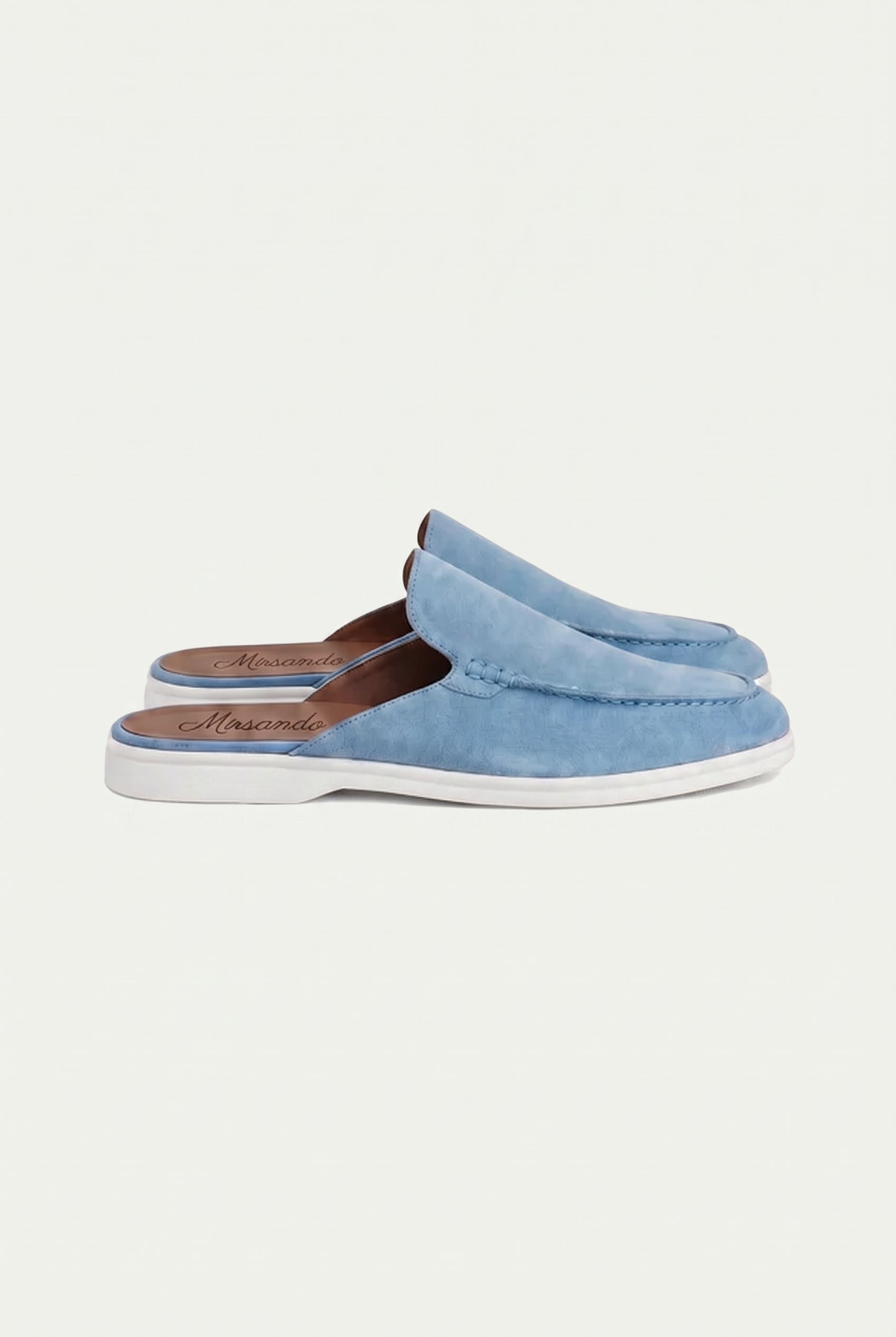 Yacht Loafer Suede Mule Light Blue