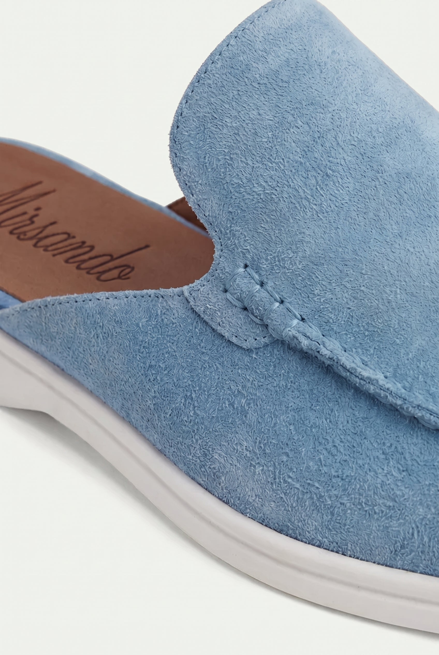 Yacht Loafer Suede Mule Light Blue