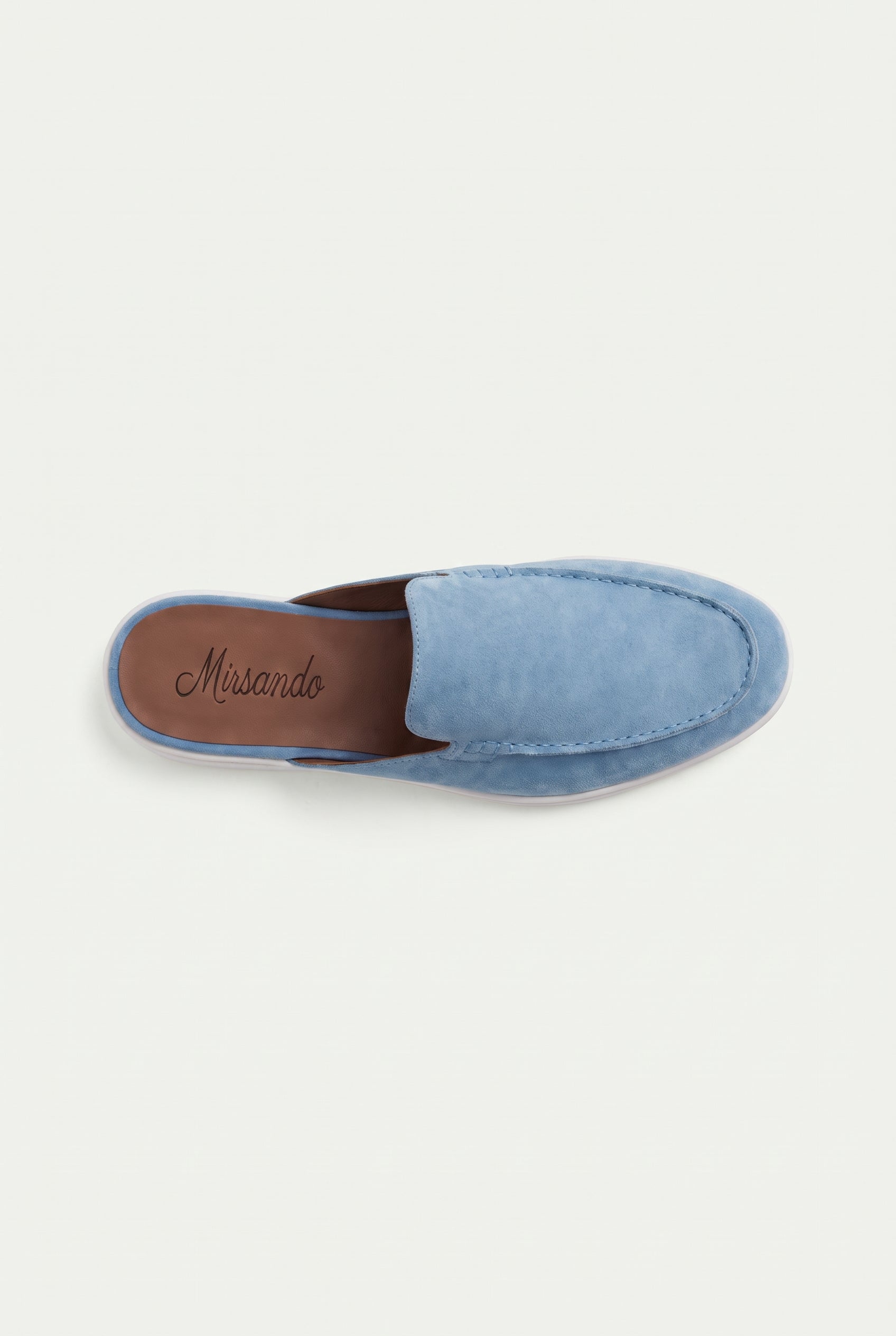 Yacht Loafer Suede Mule Light Blue