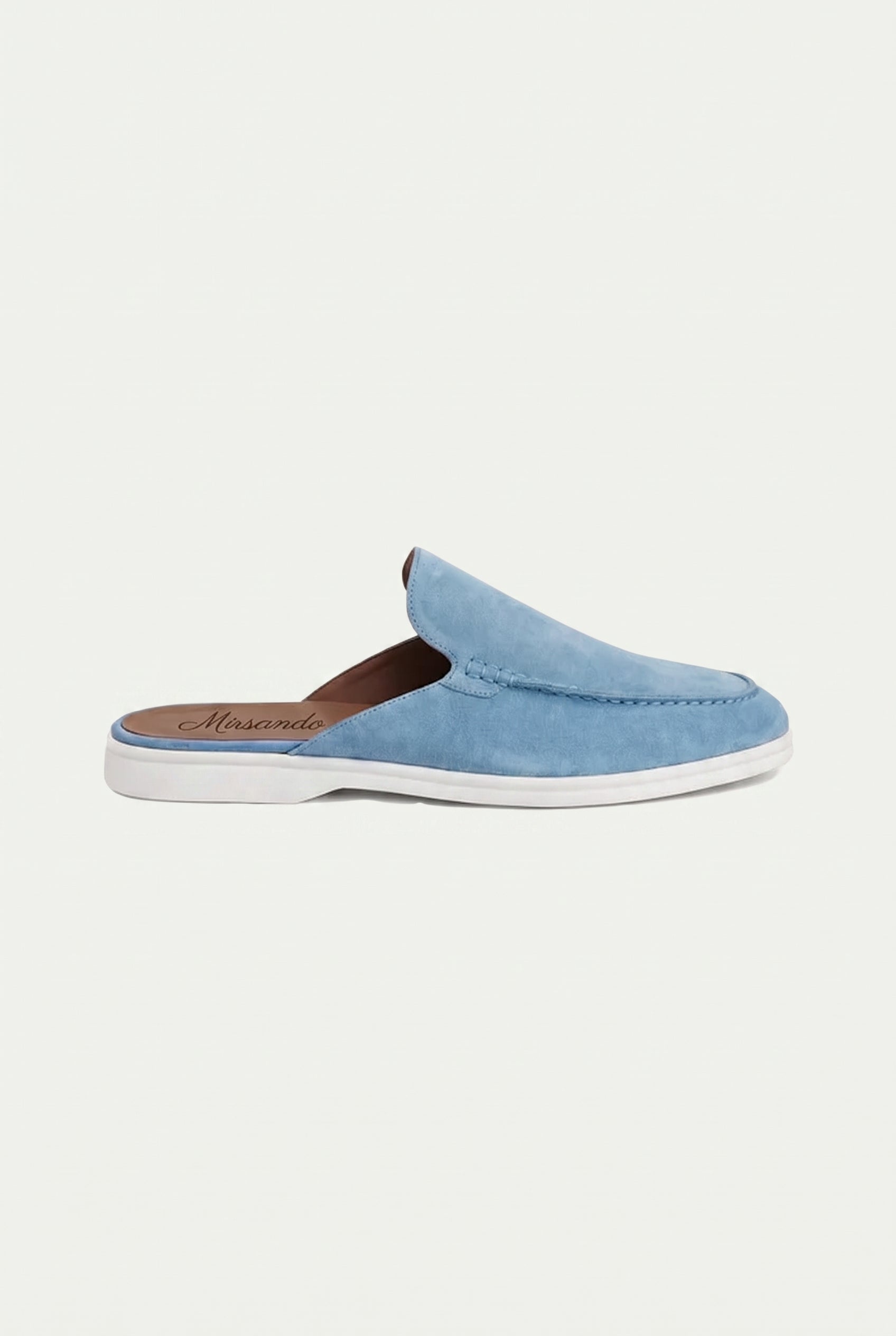 Yacht Loafer Suede Mule Light Blue