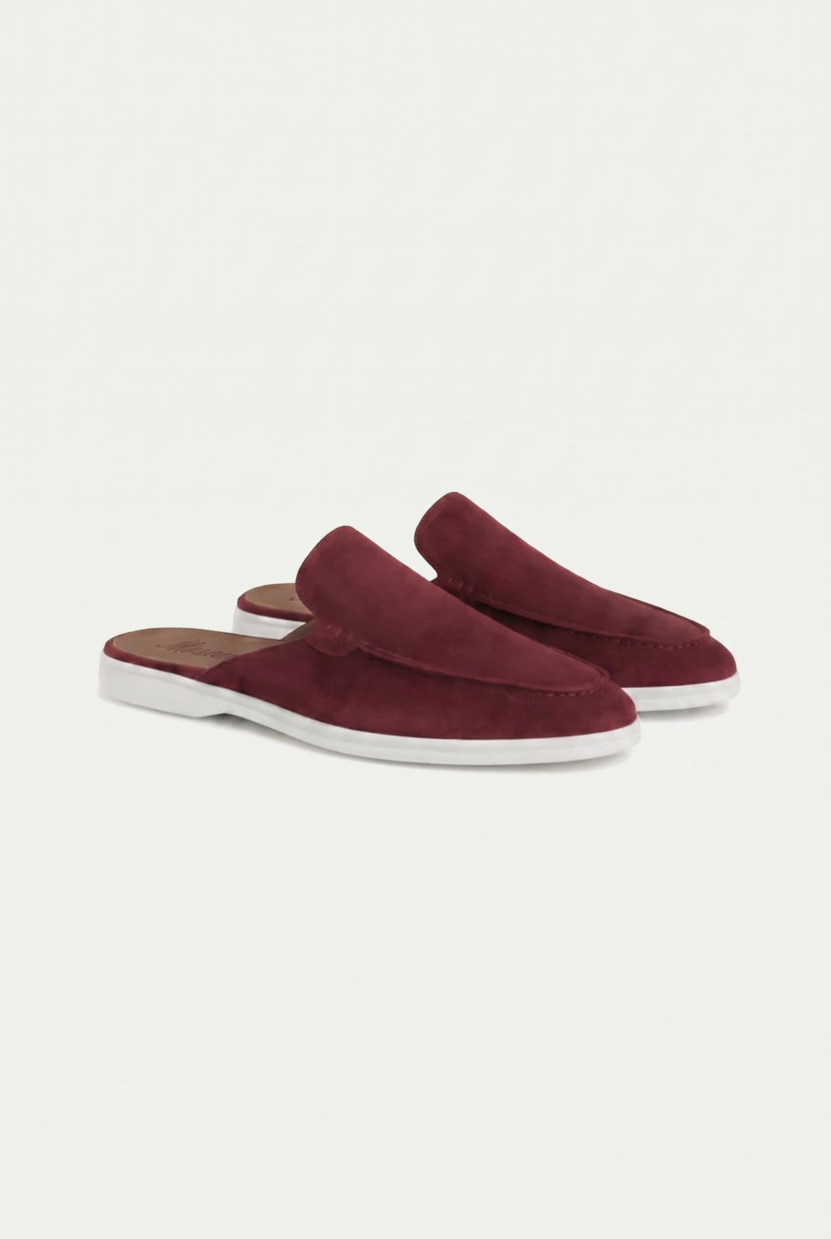 Yacht Loafer Suede Mule Light Burgundy