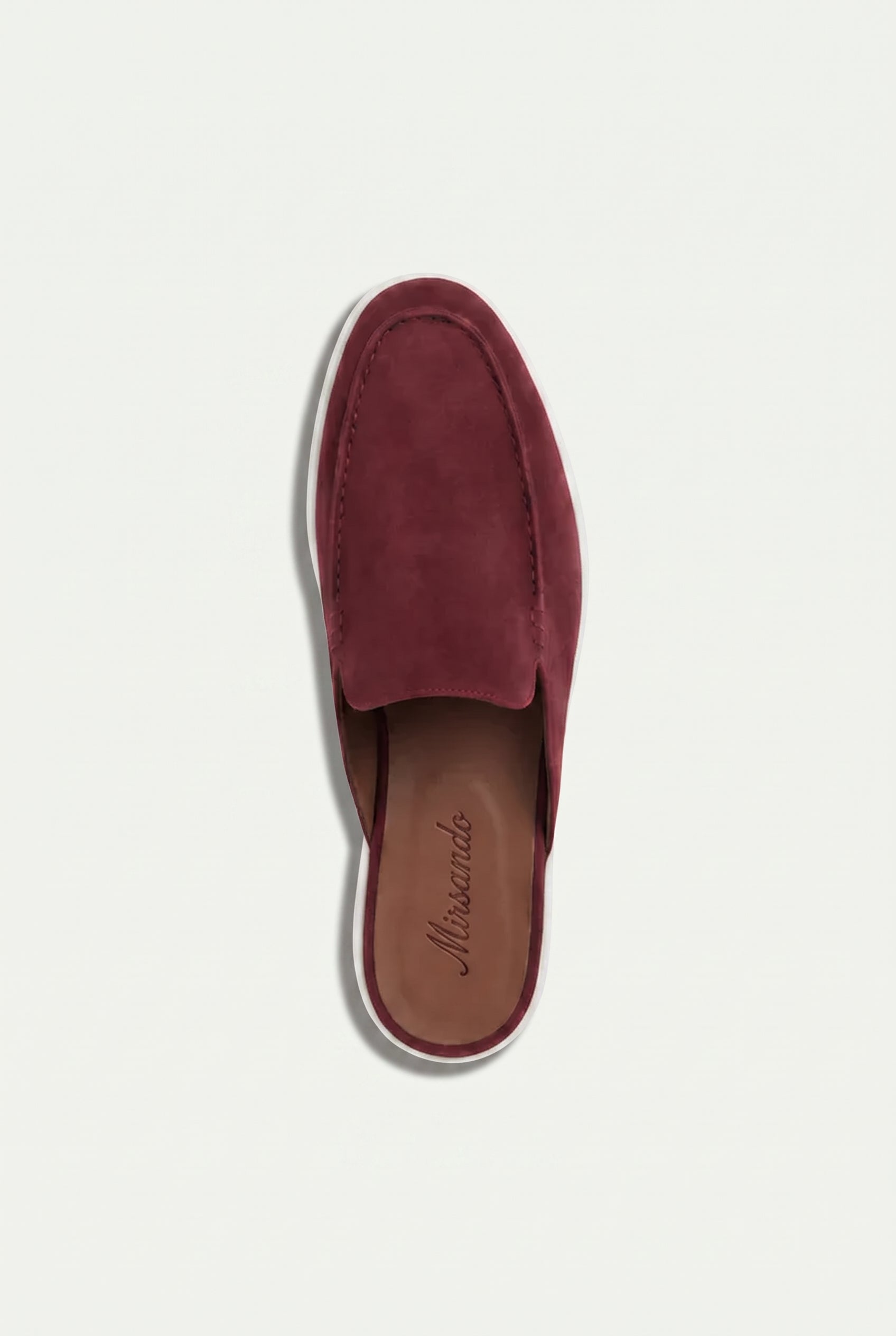 Yacht Loafer Suede Mule Light Burgundy