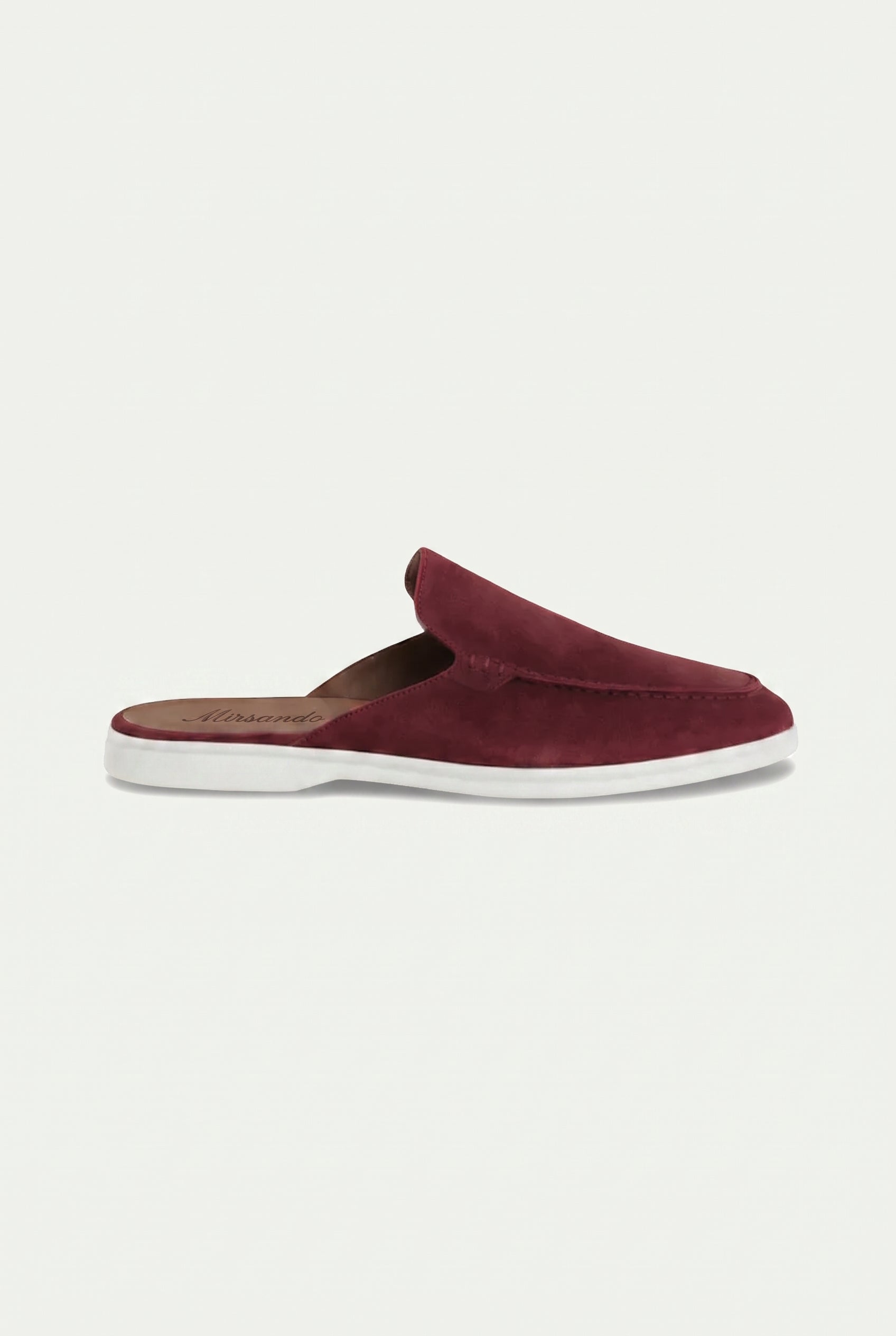 Yacht Loafer Suede Mule Light Burgundy