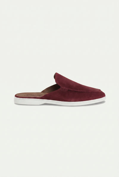 Yacht Loafer Suede Mule Light Burgundy