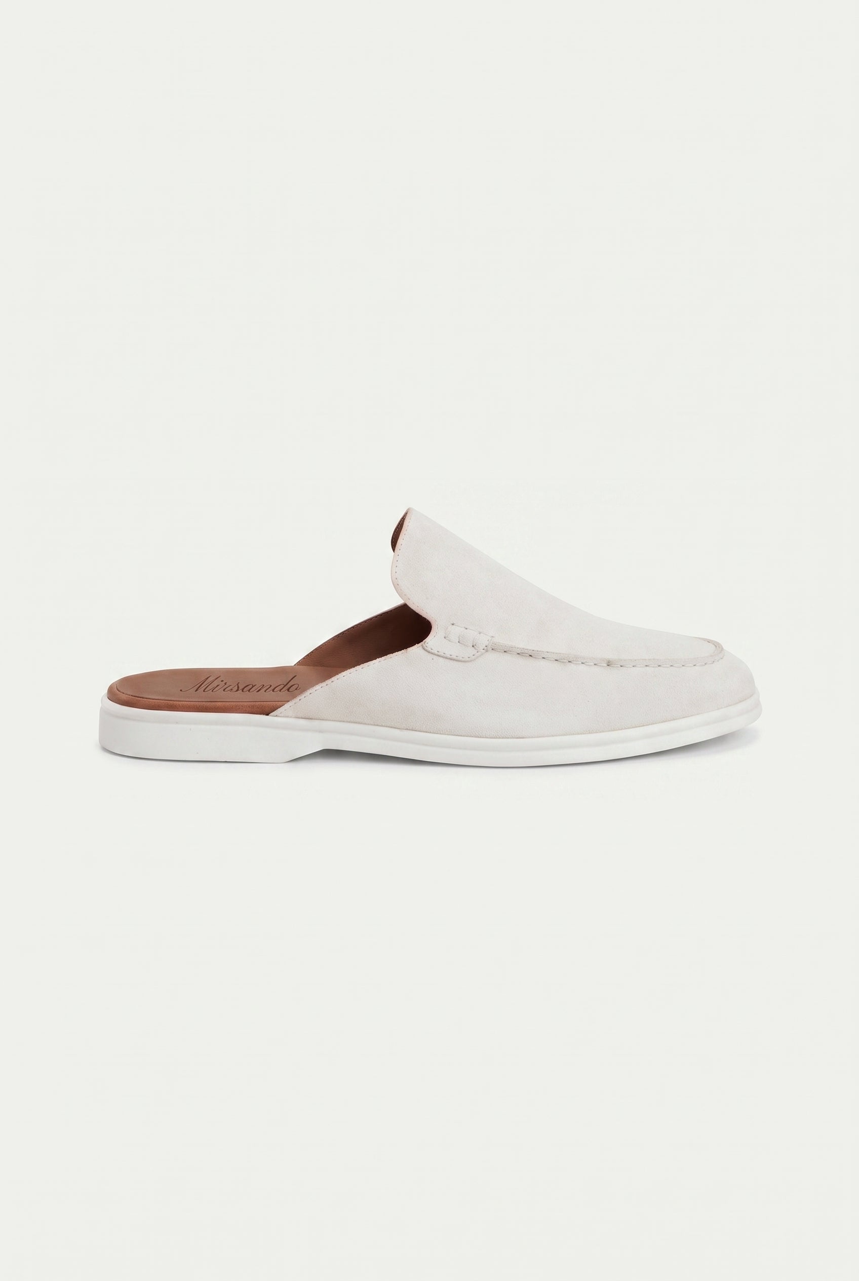 Yacht Loafer Suede Mule White