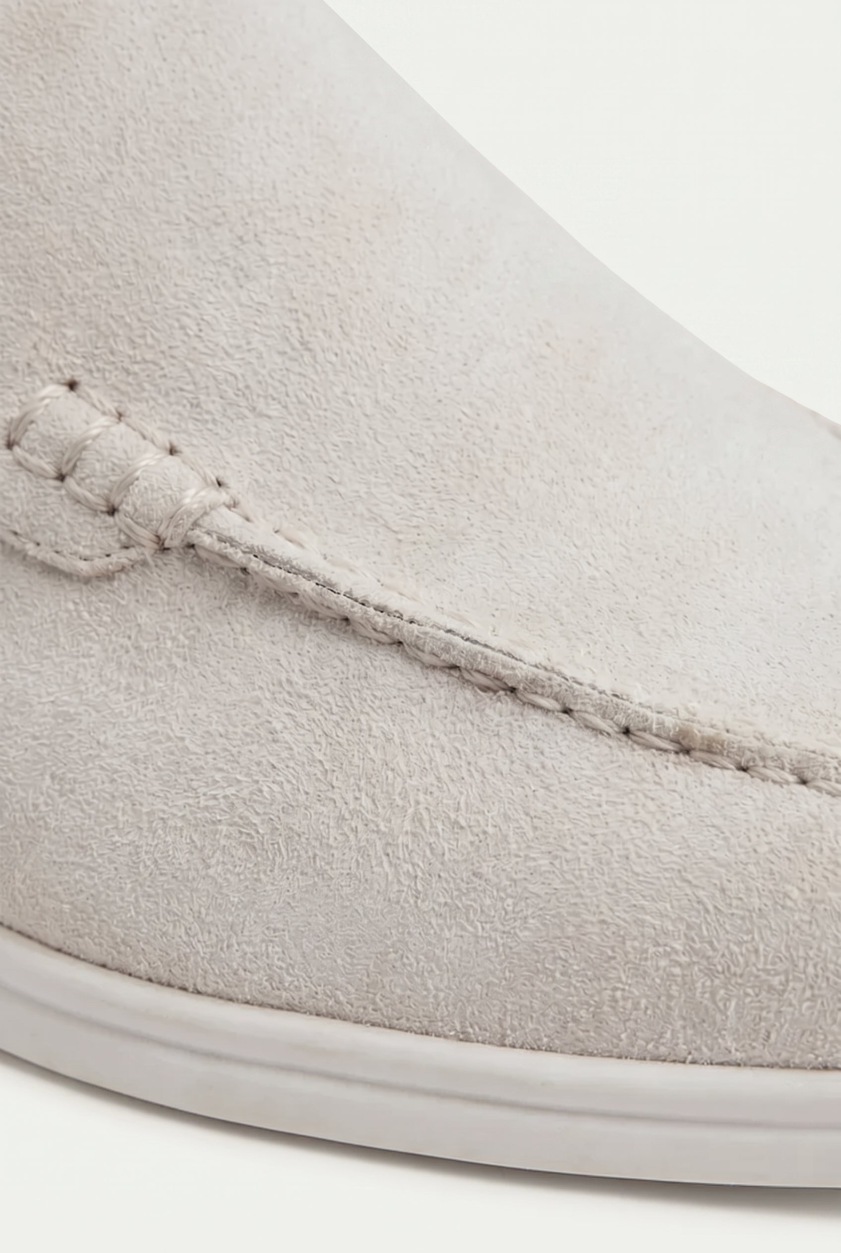 Yacht Loafer Suede Mule White