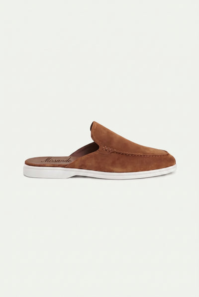 Yacht Loafer Suede Mule Tan