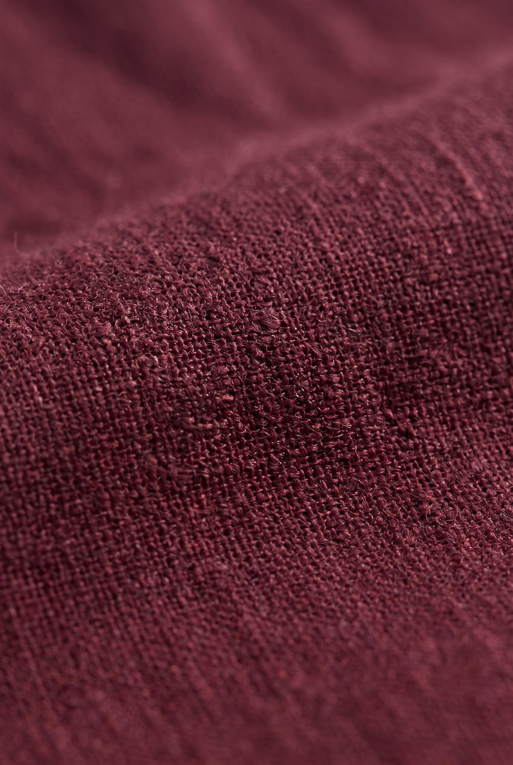 Linen Rayon Blend Button Up Shirt Maroon