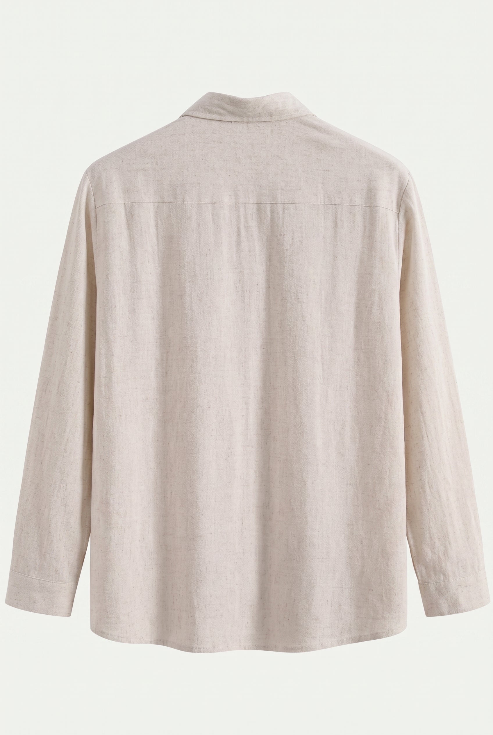 Linen Rayon Blend Up Shirt & Straight Leg Linen Pants Beige