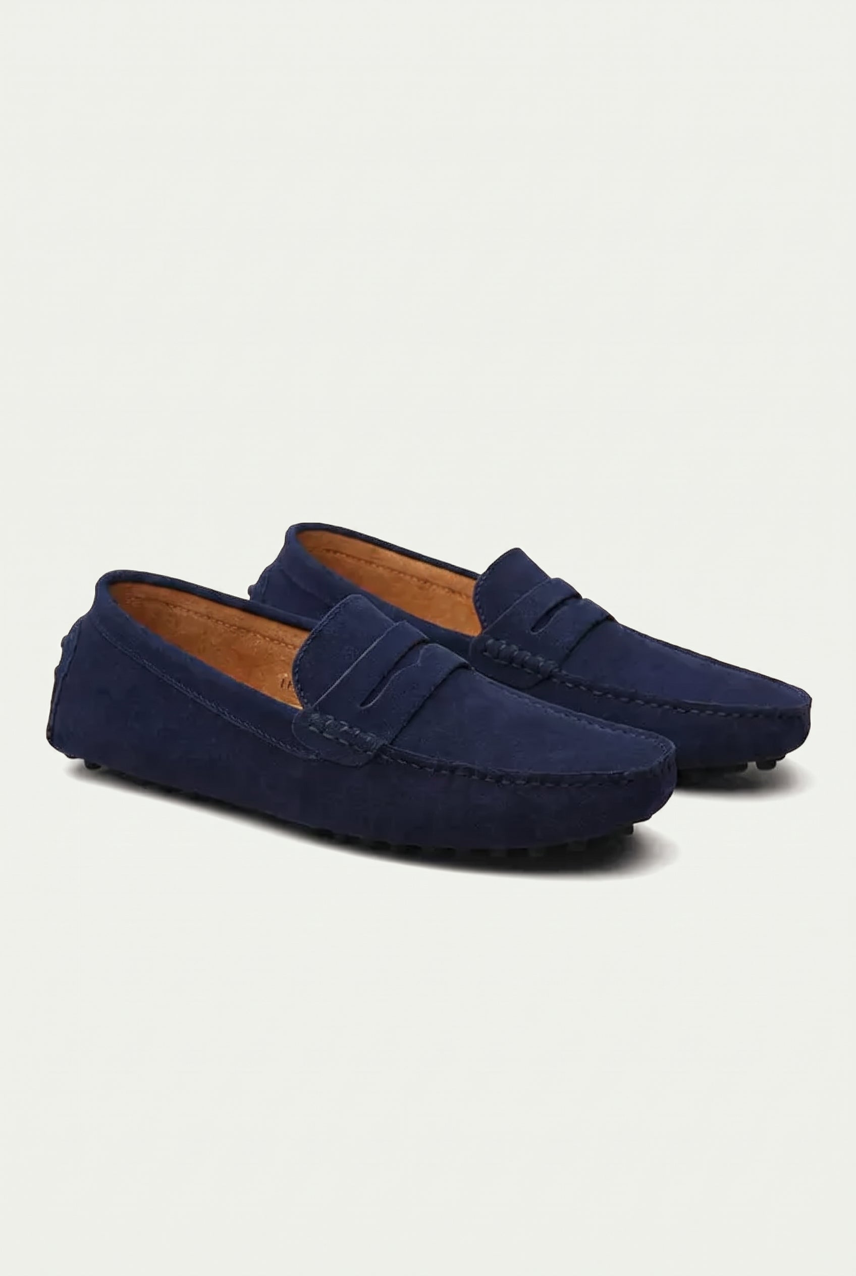 Suede Driver Loafers Marine Blue