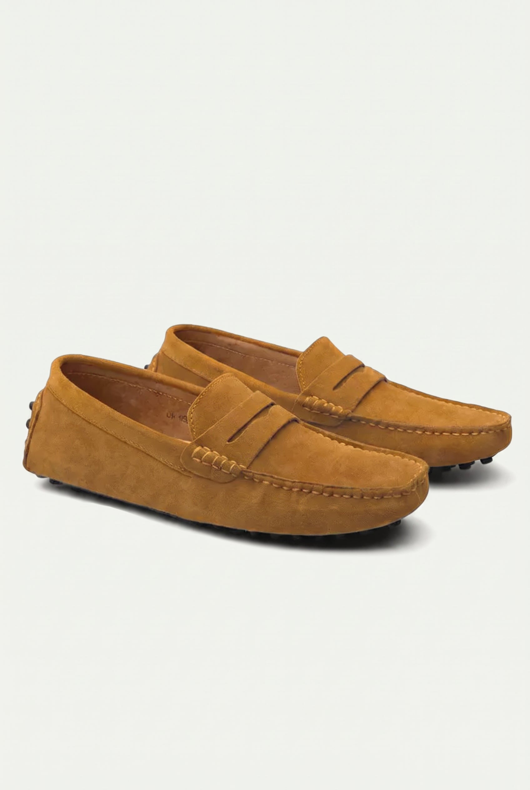 Suede Driver Loafers Caramel