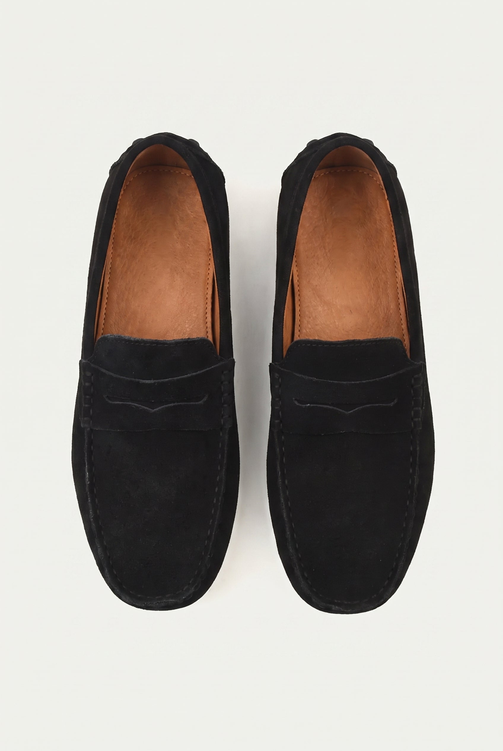 Suede Driver Loafers Black