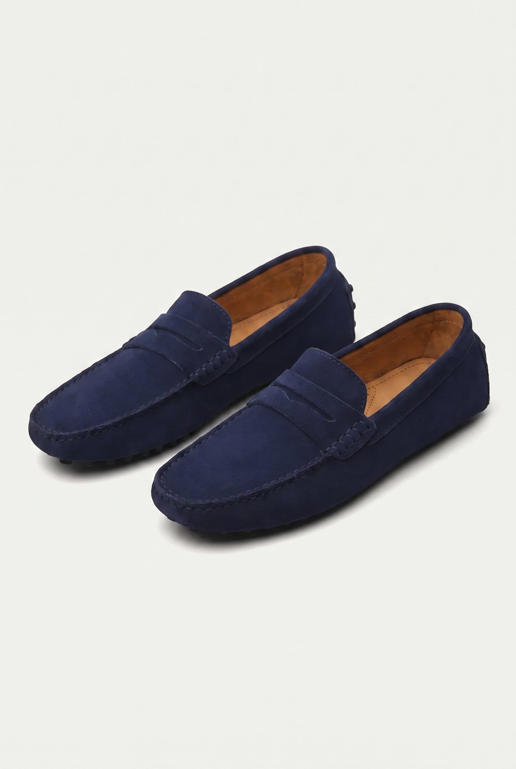 Suede Driver Loafers Marine Blue