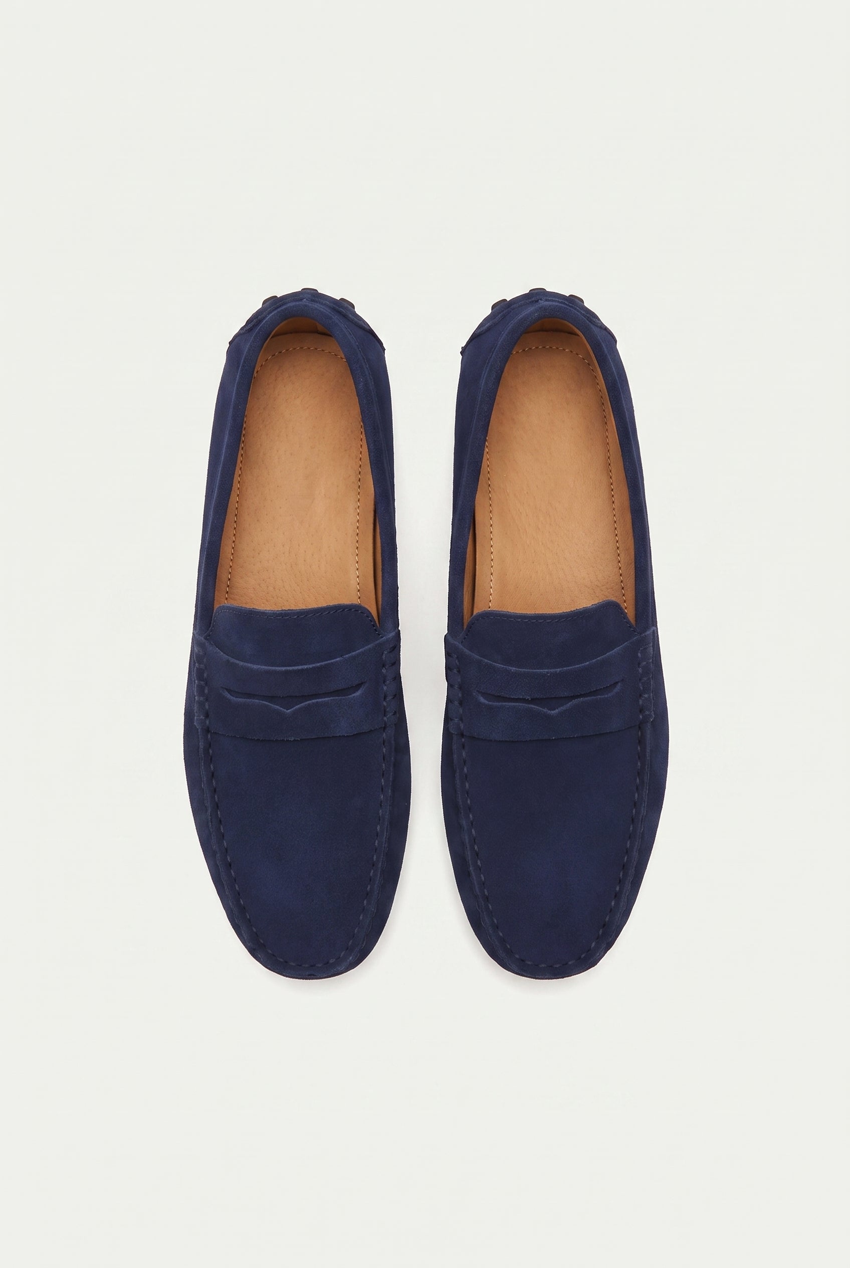 Suede Driver Loafers Marine Blue