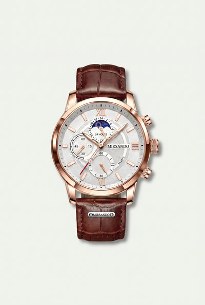 Lugano Classic Watch (Waterproof) Brown/White