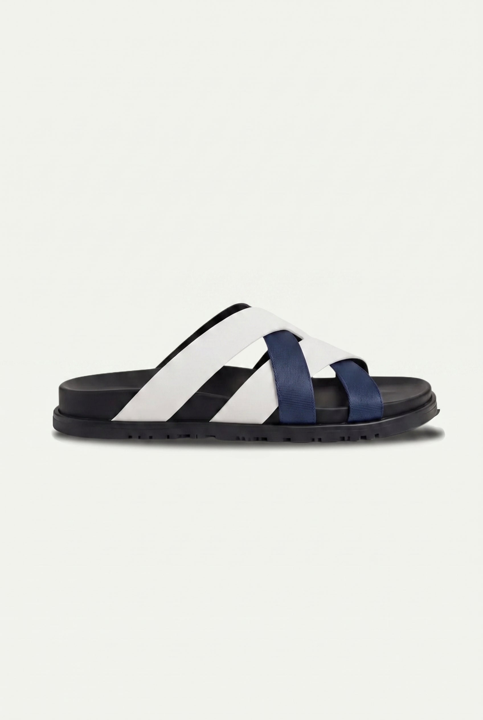 Mirsiani Leather Sandal White Navy