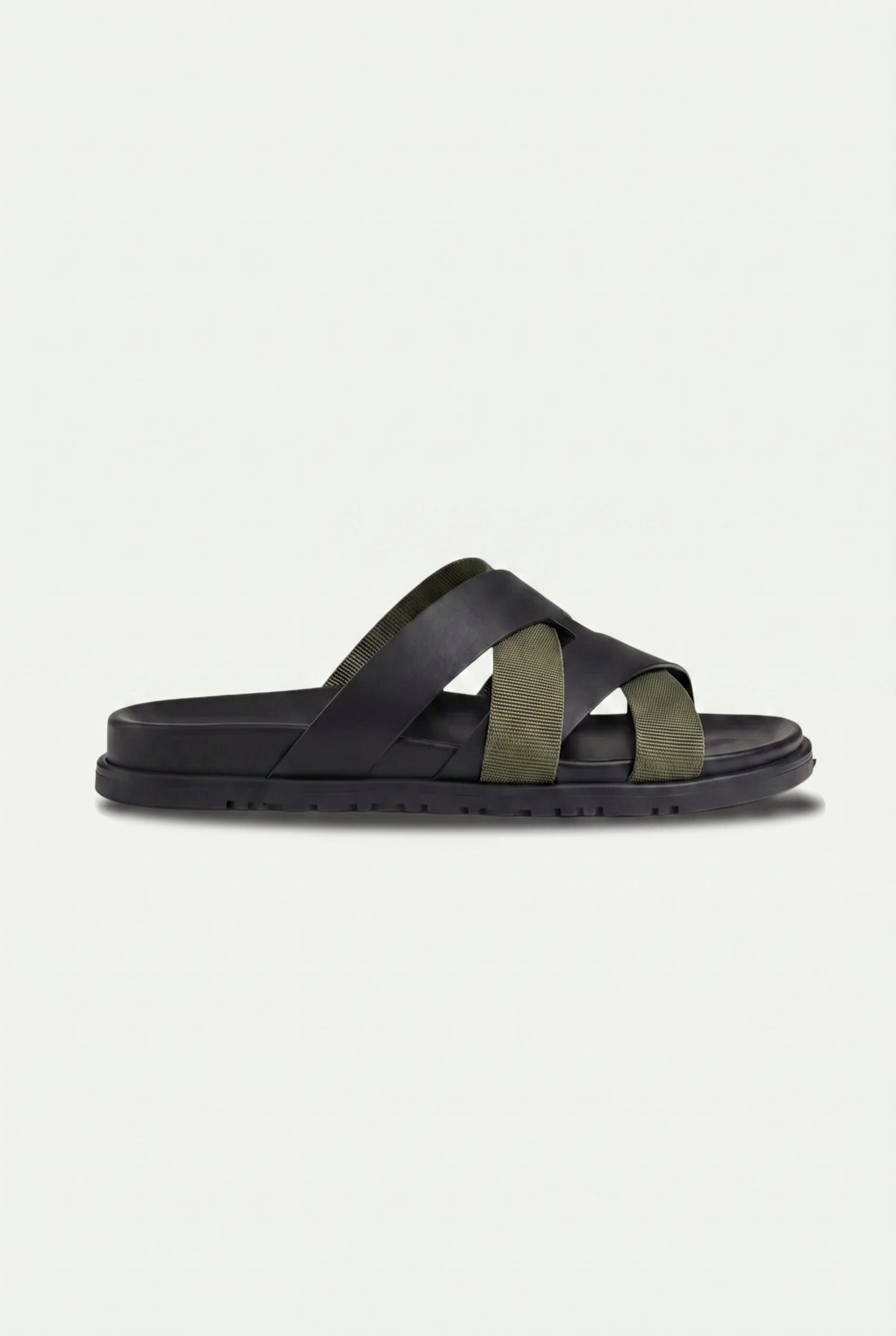 Mirsiani Leather Sandal Black Olive