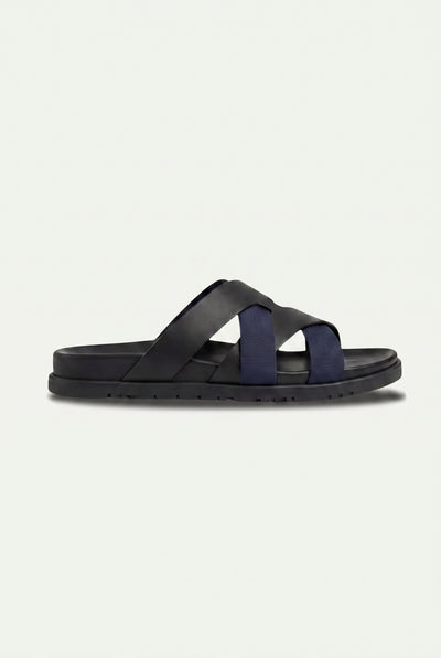 Mirsiani Leather Sandal Black Navy