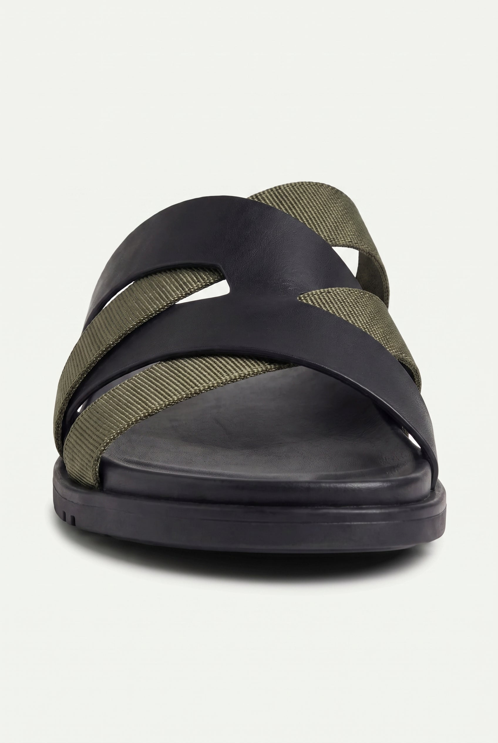 Mirsiani Leather Sandal Black Olive
