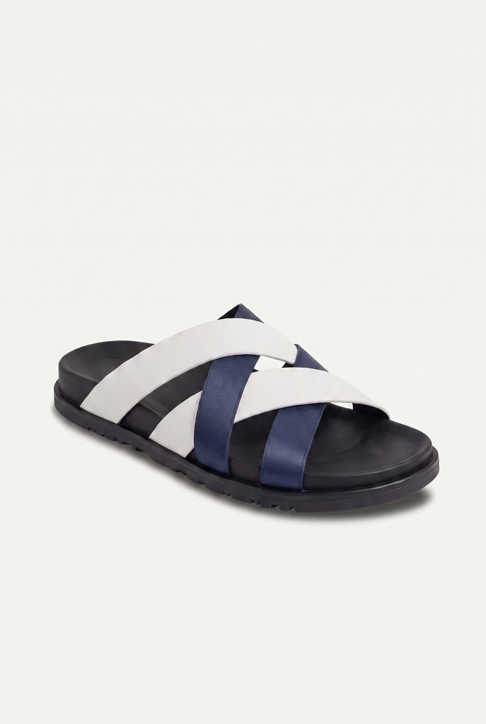 Mirsiani Leather Sandal White Navy