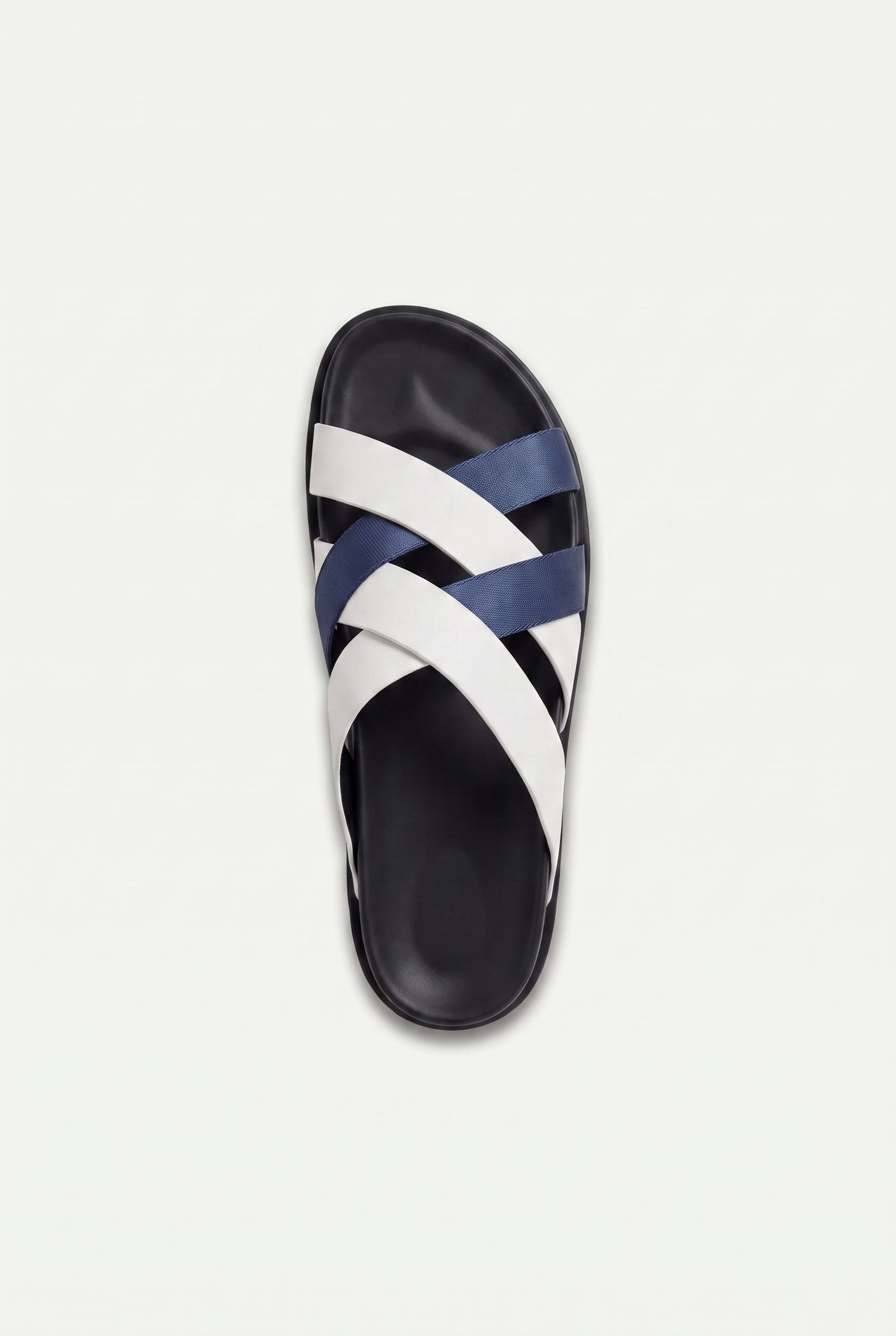 Mirsiani Leather Sandal White Navy