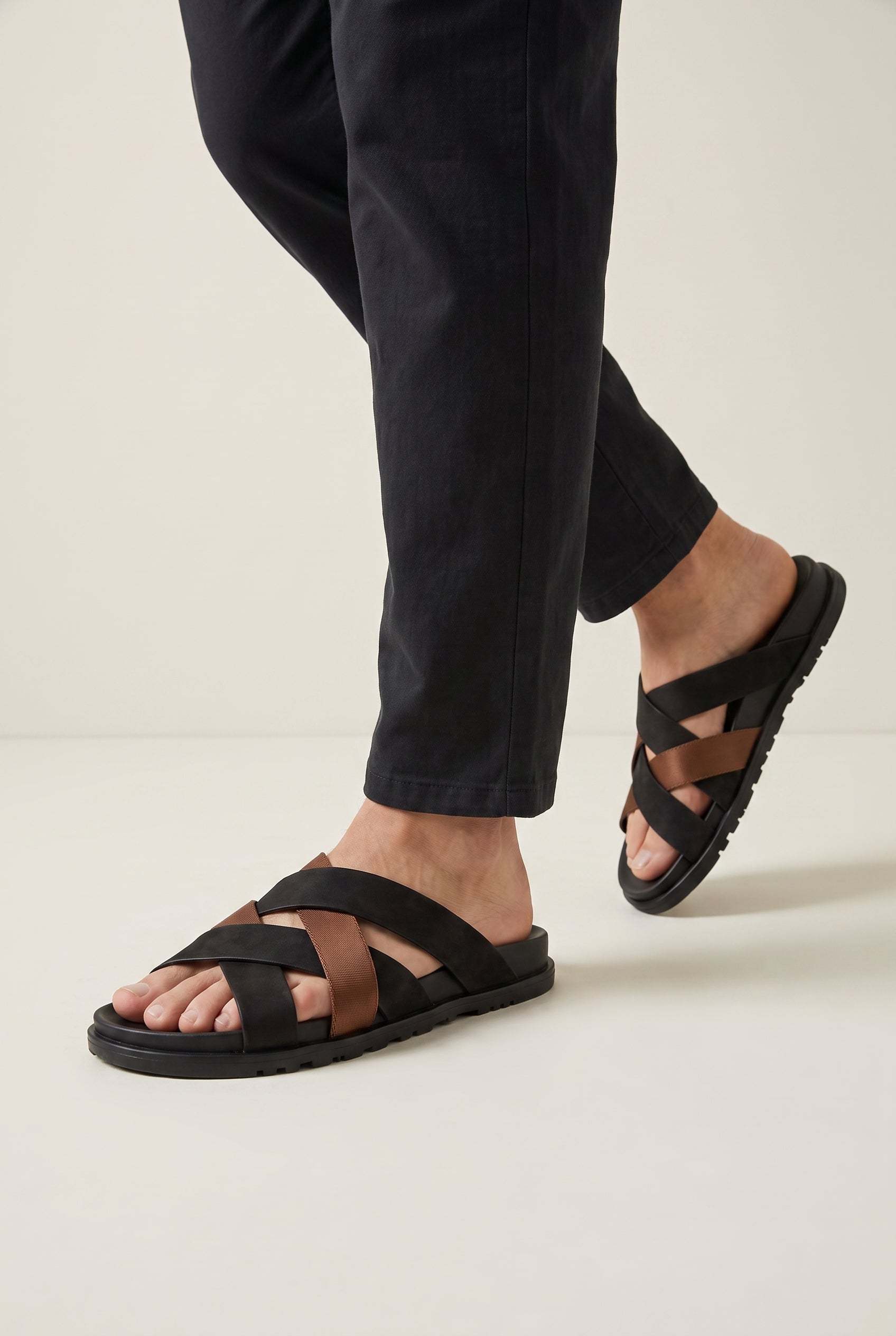 Mirsiani Leather Sandal Brown Black