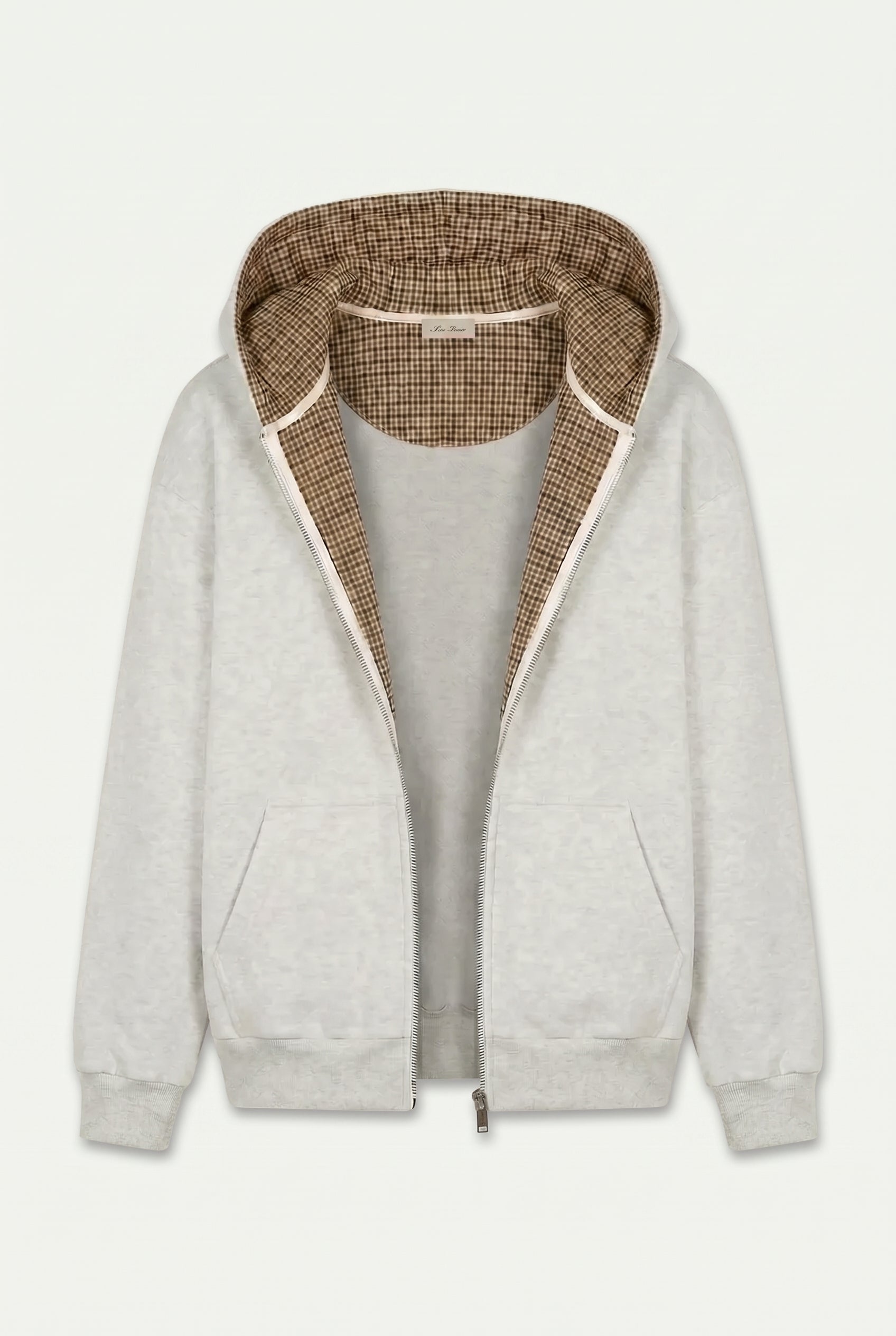 Lined Zip Hoodie Sweater Grey