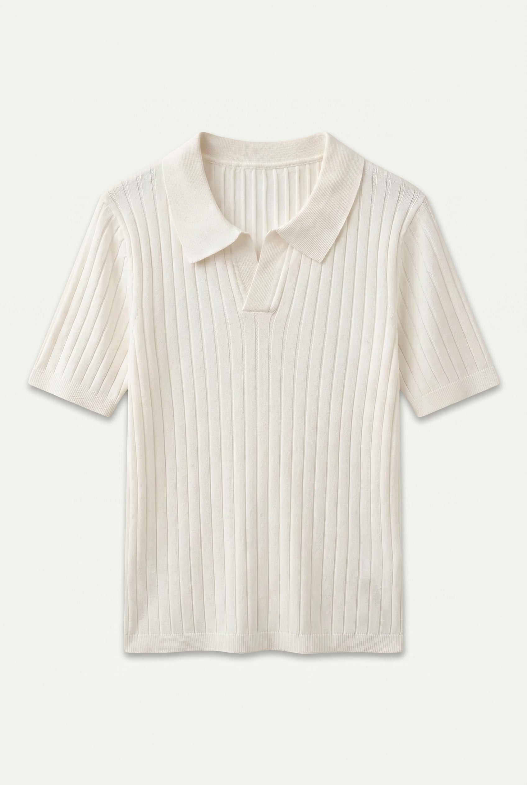 Premium Ribbed Polo White
