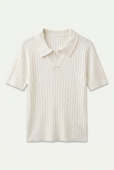 Premium Ribbed Polo White