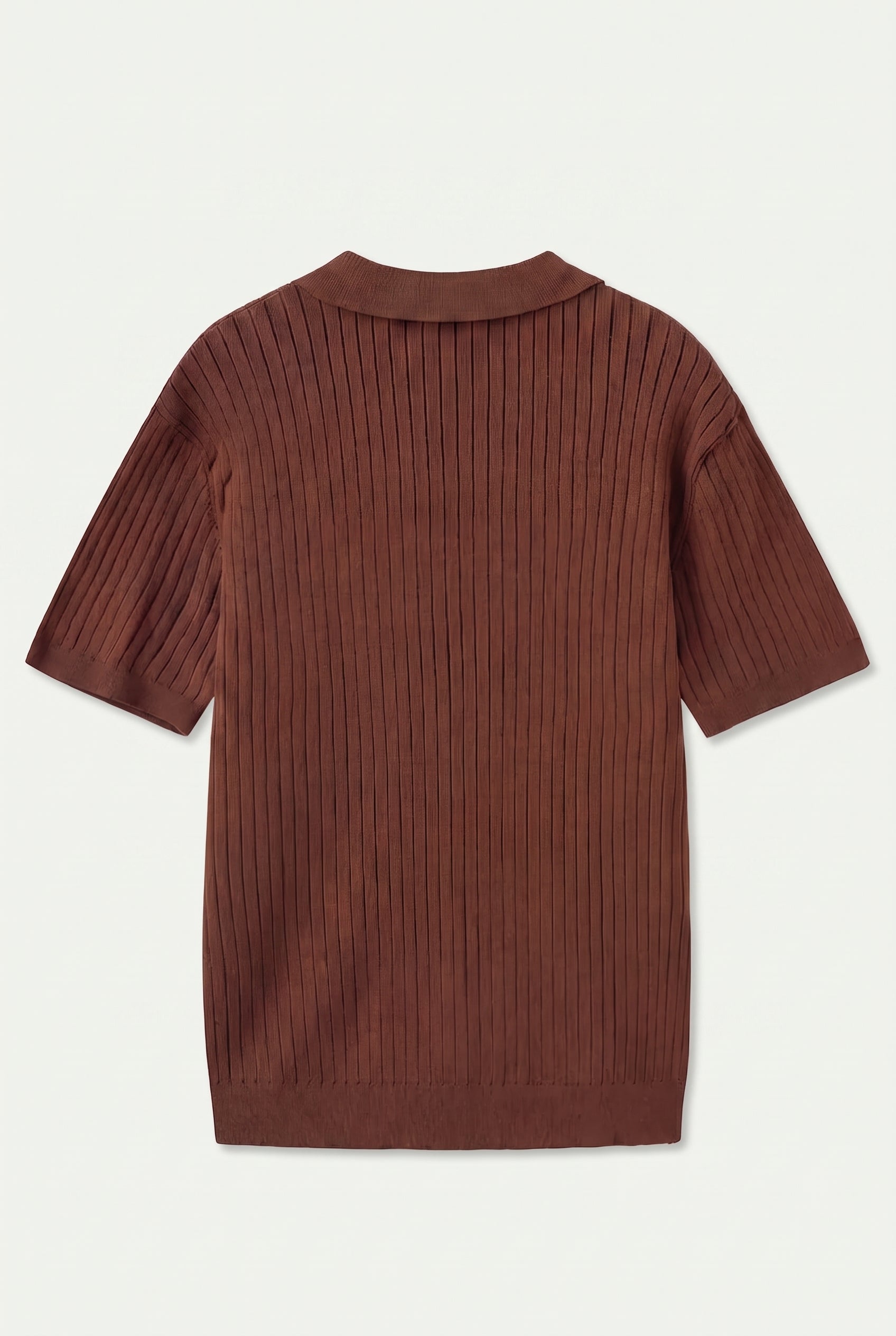 Premium Ribbed Polo Brown