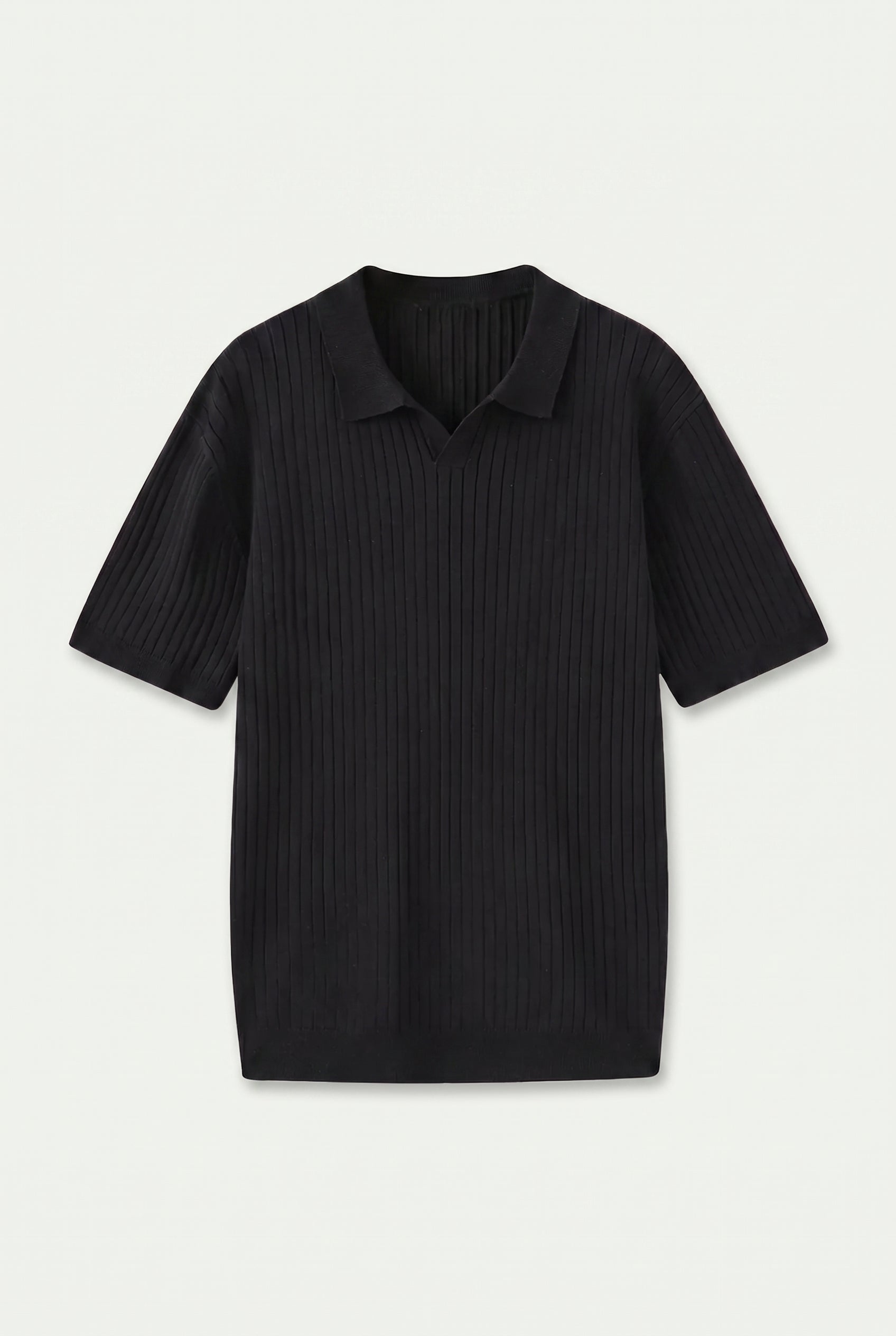 Premium Ribbed Polo Black