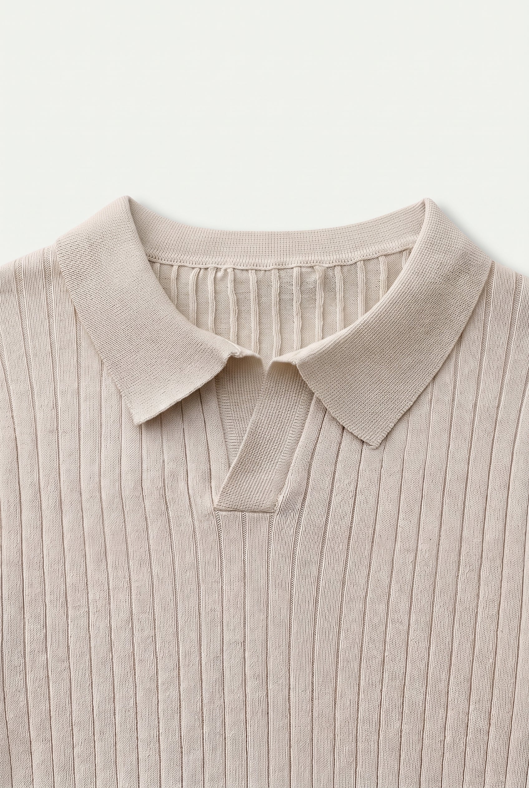Premium Ribbed Polo Beige