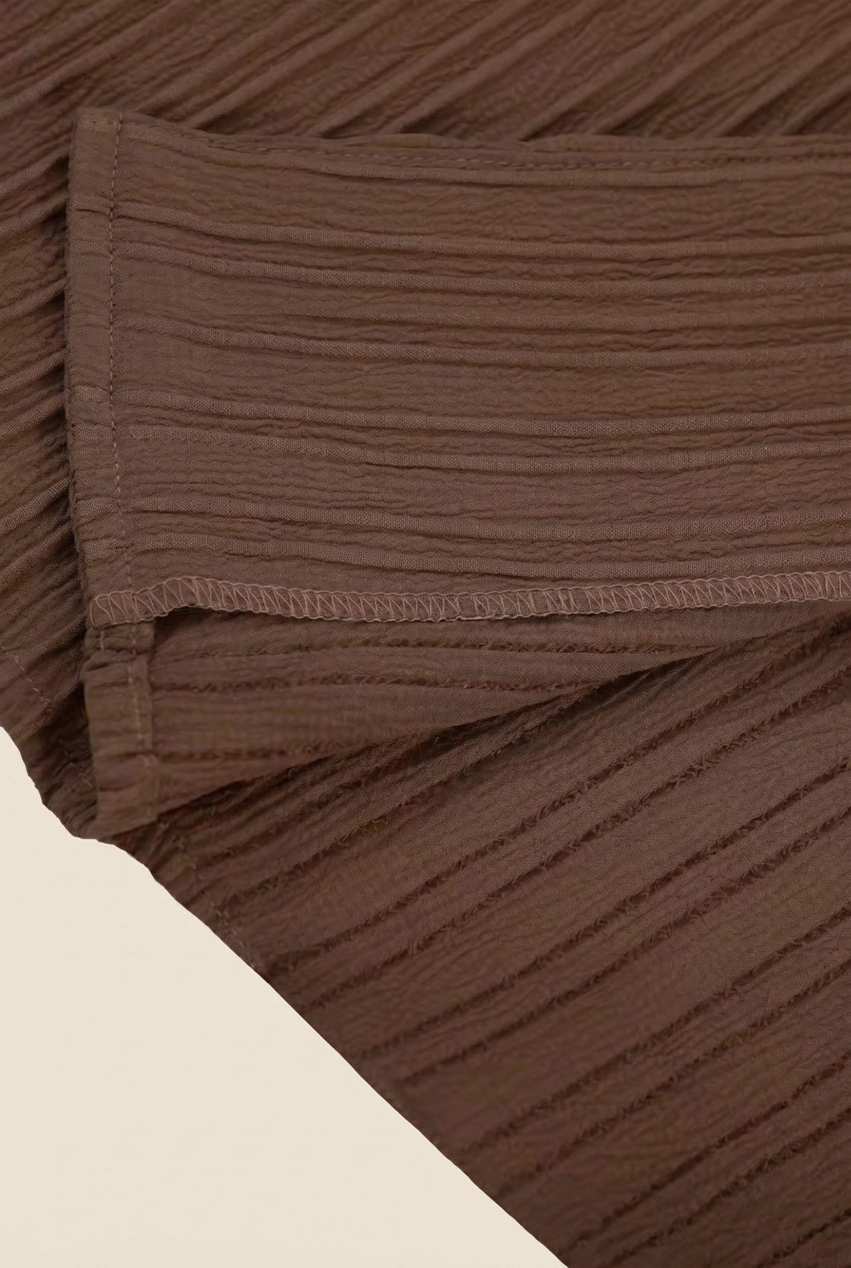 Linen Pleated Summer Set – Espresso Brown