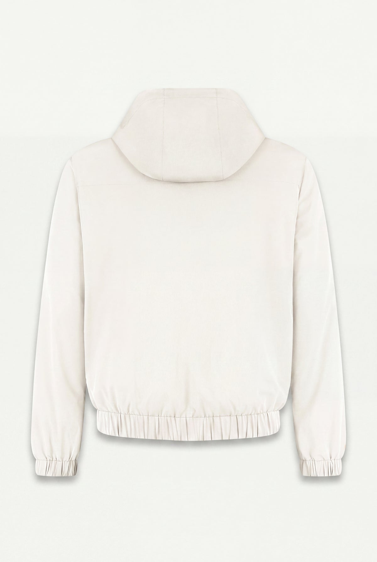 Reversible Hooded Wool City Jacket Creme/White