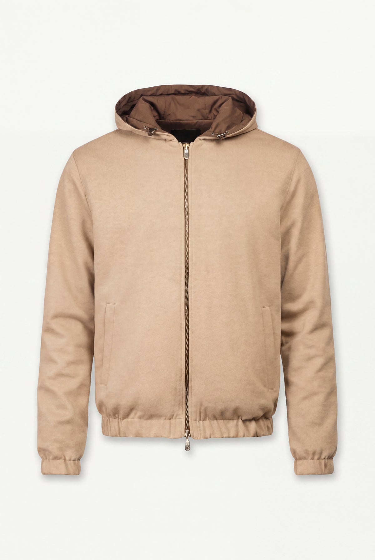 Reversible Hooded Wool City Jacket Beige