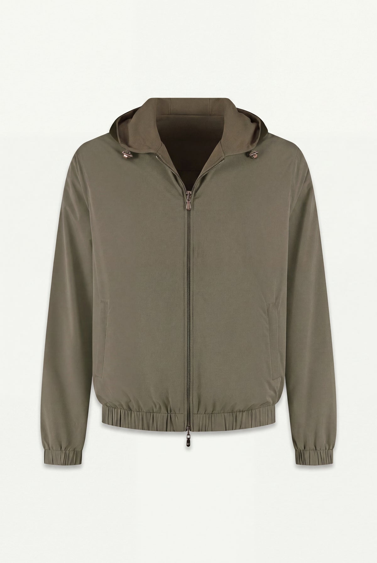 Reversible Hooded Wool City Jacket Green/Olive