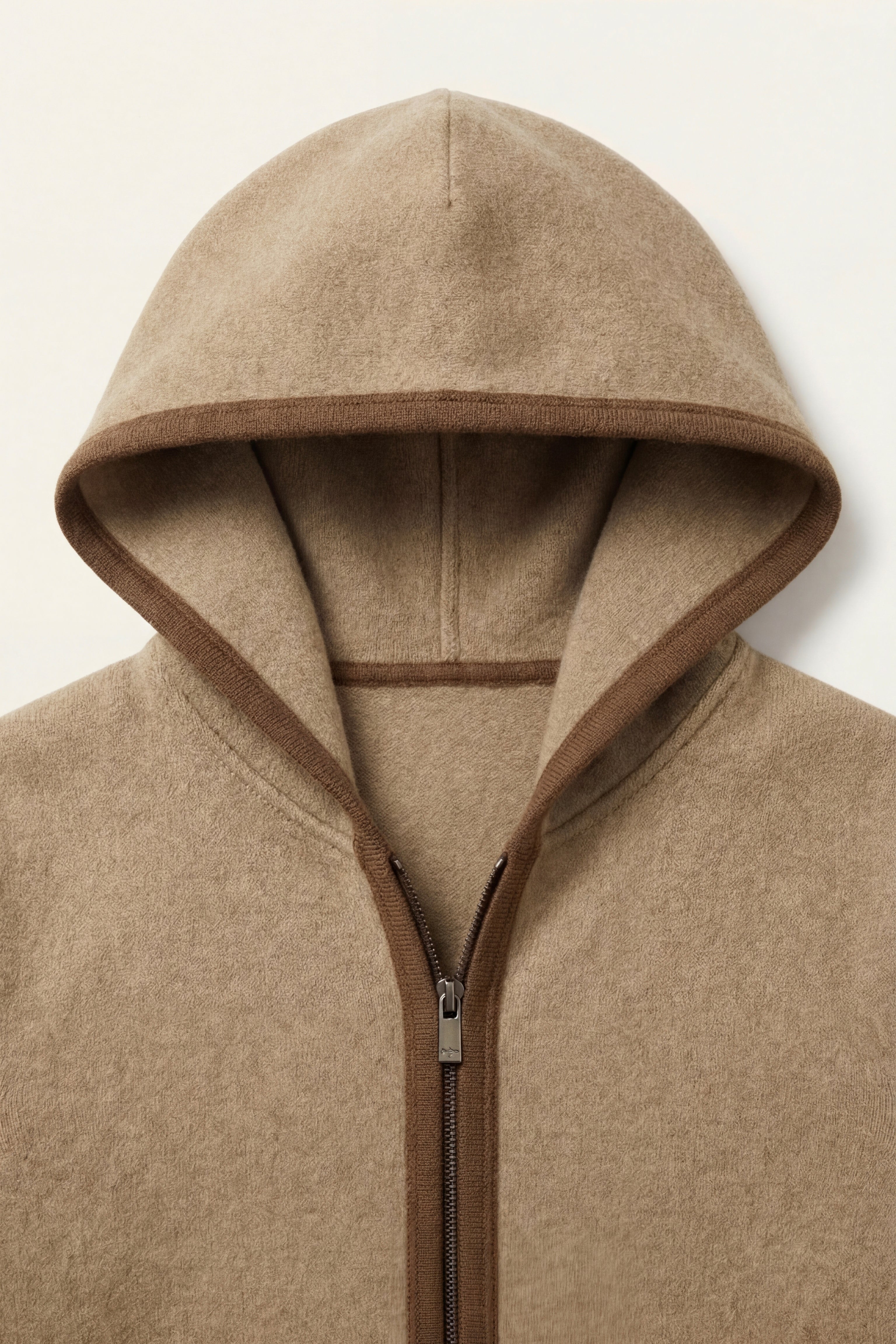 Cashmere Hooded Cardigan Brown