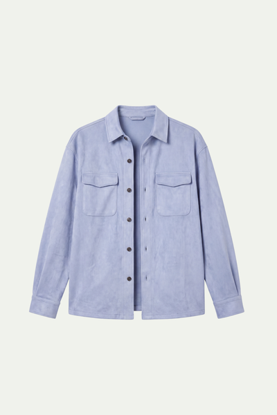 Mirsino Suede Overshirt | Light Blue